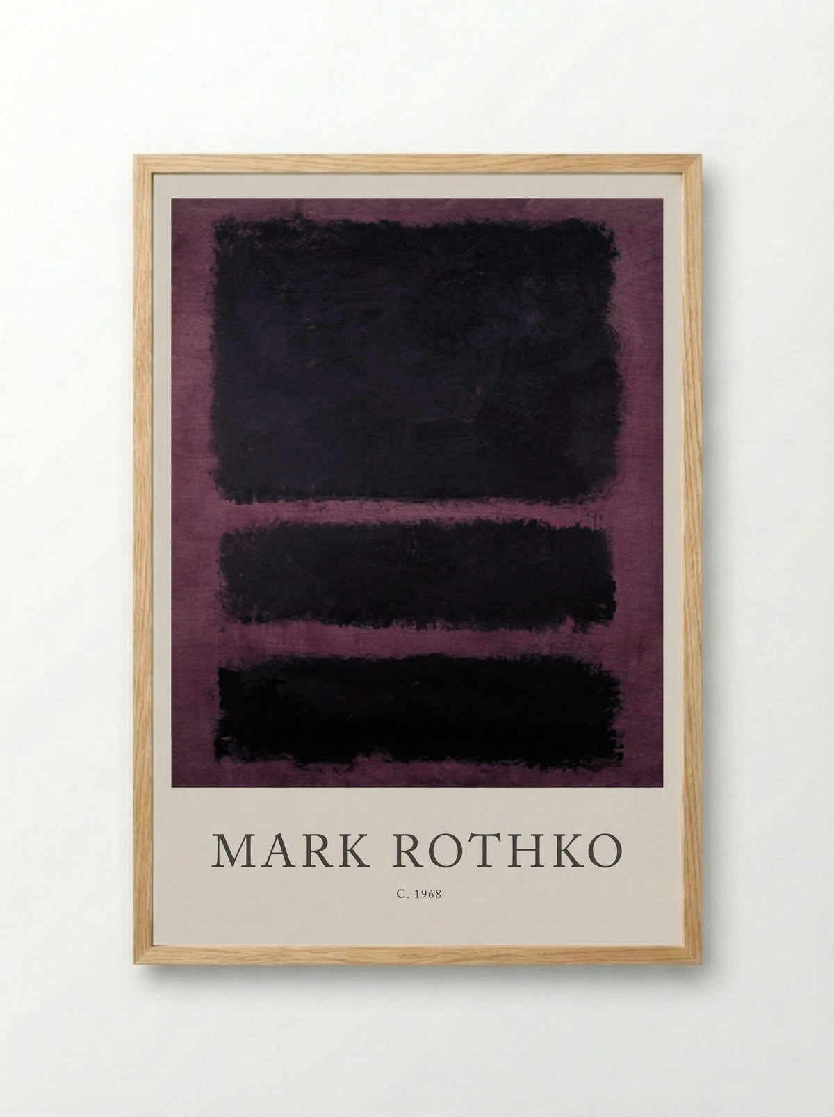 Untitled (Three Black Rectangles on Purple) - Mark Rothko - Framed Print Wood