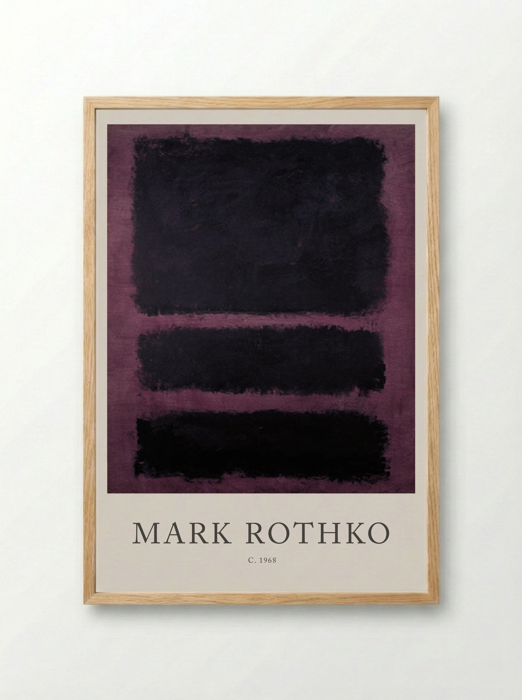Untitled (Three Black Rectangles on Purple) - Mark Rothko - Framed Print Wood