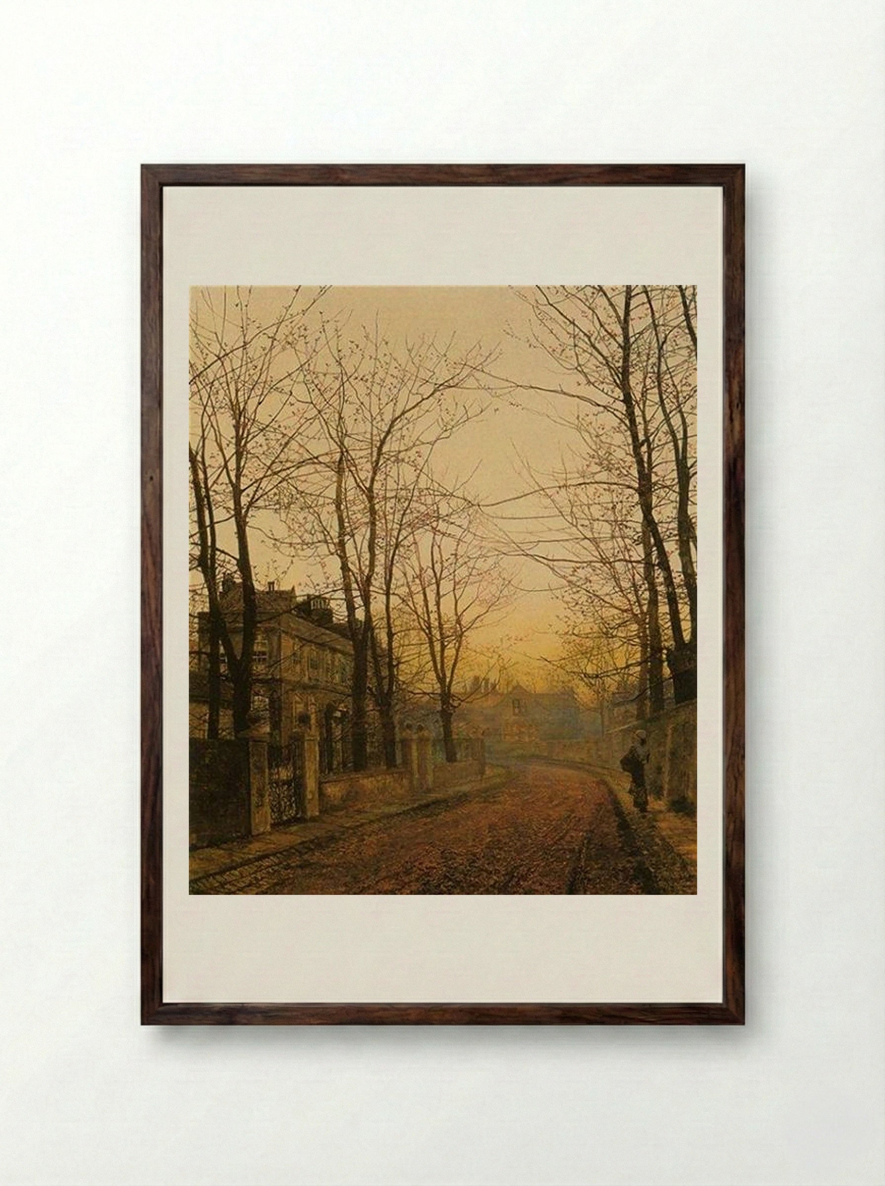 An Autumn Idyll - John Atkinson Grimshaw - Framed Print Dark Wood