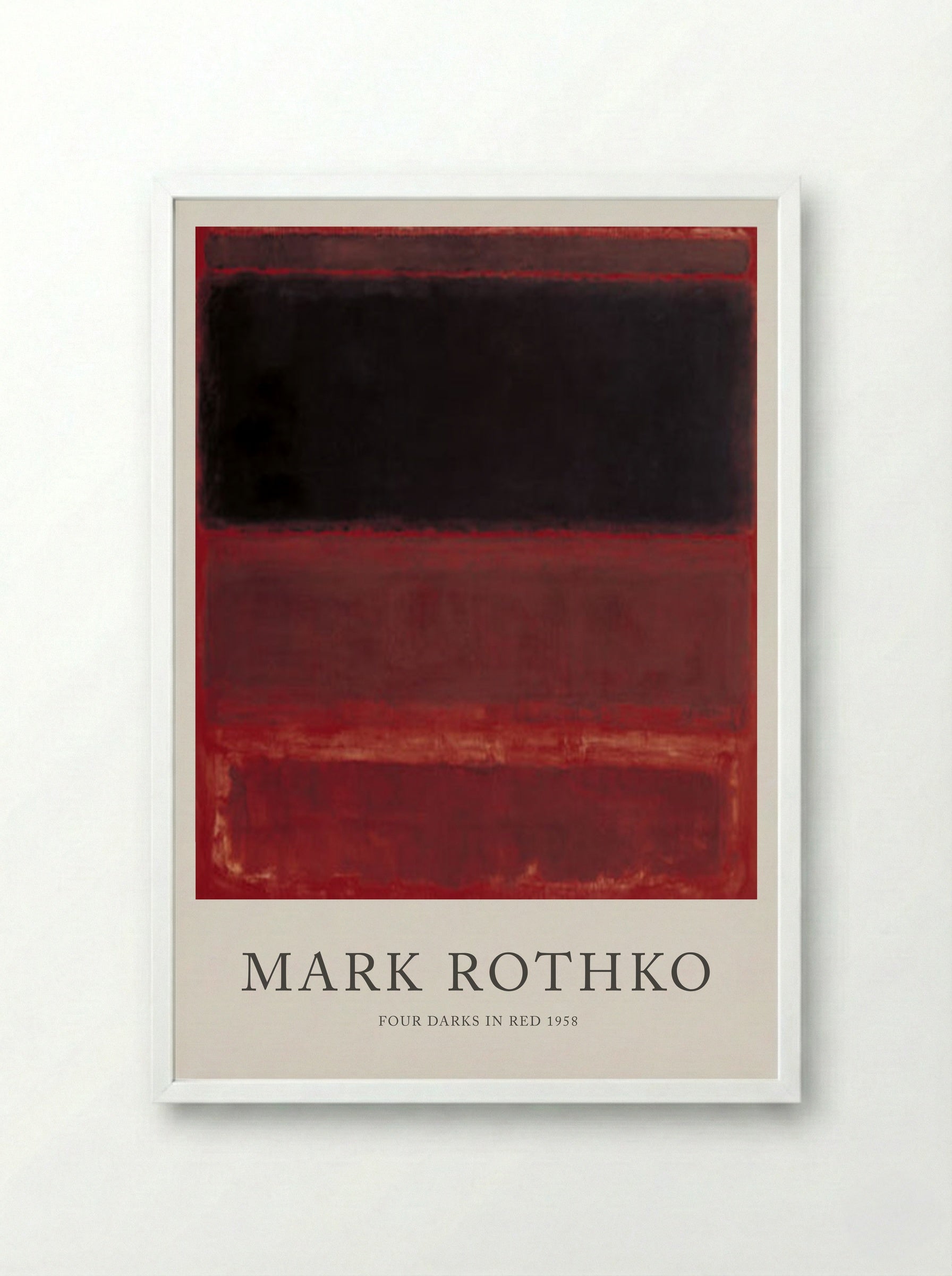 Four Darks in Red - Mark Rothko - Framed Print White