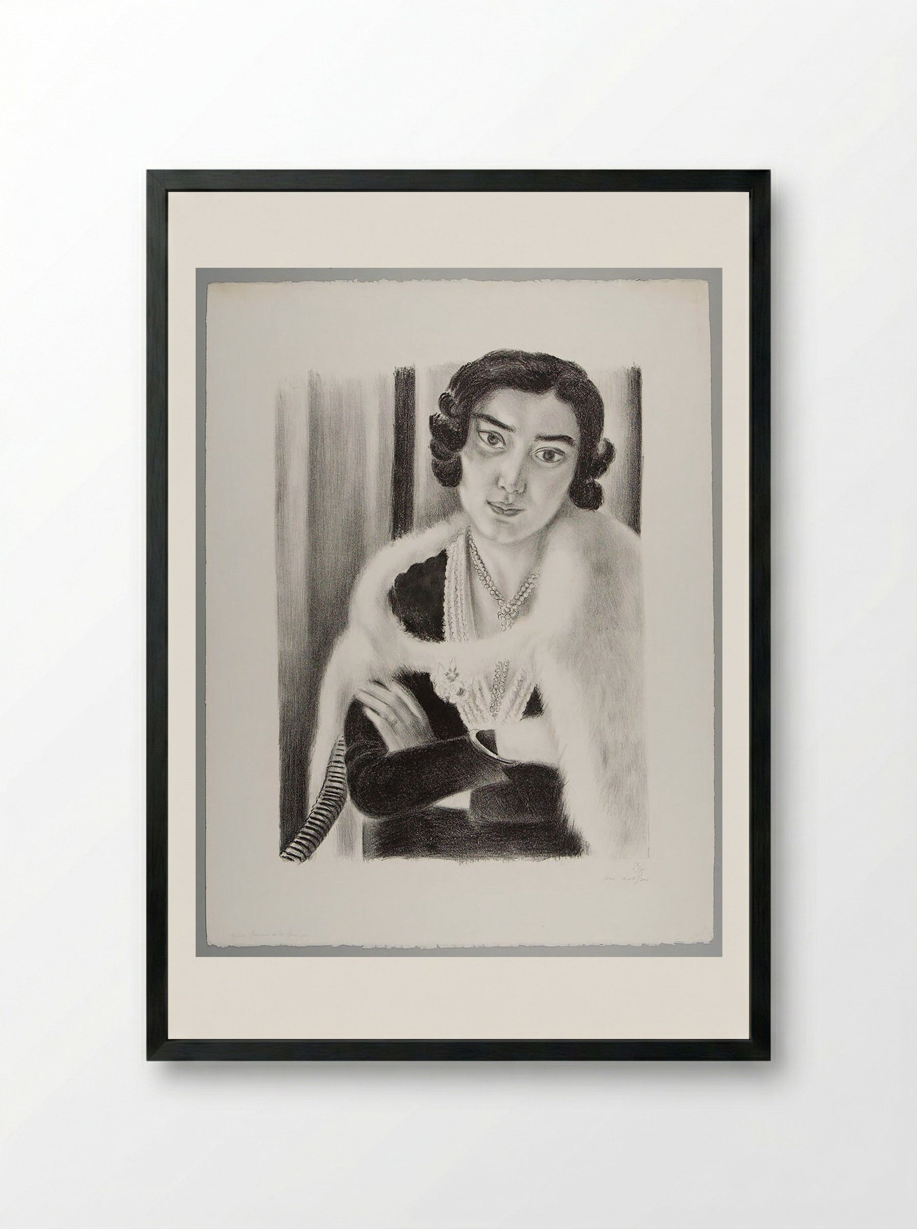 The White Boa - Henri Matisse - Framed Print Black