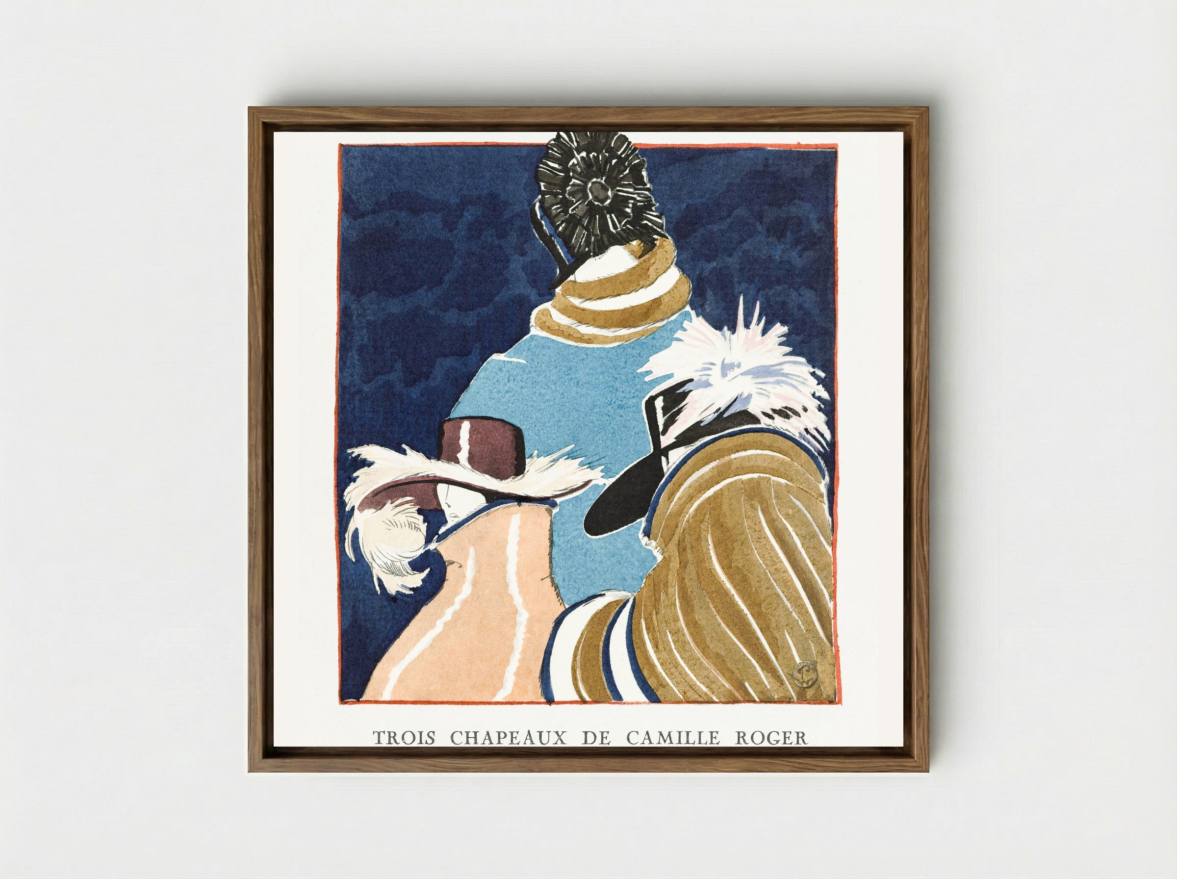 Accessories: Trois Chapeaux de Camille Roger - Porter Woodruff - Framed Canvas Wood