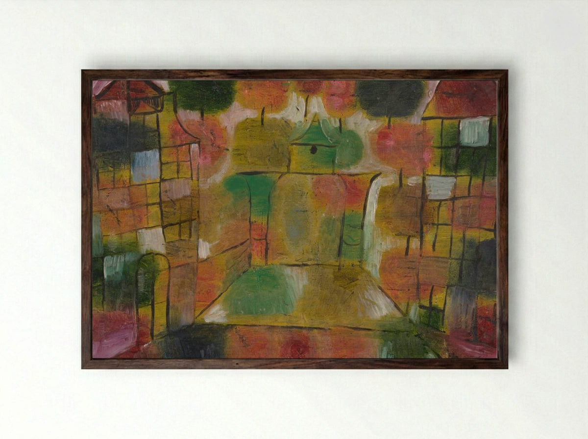 Baum und Architektur, Rhythmen - Paul Klee - Framed Print Dark Wood
