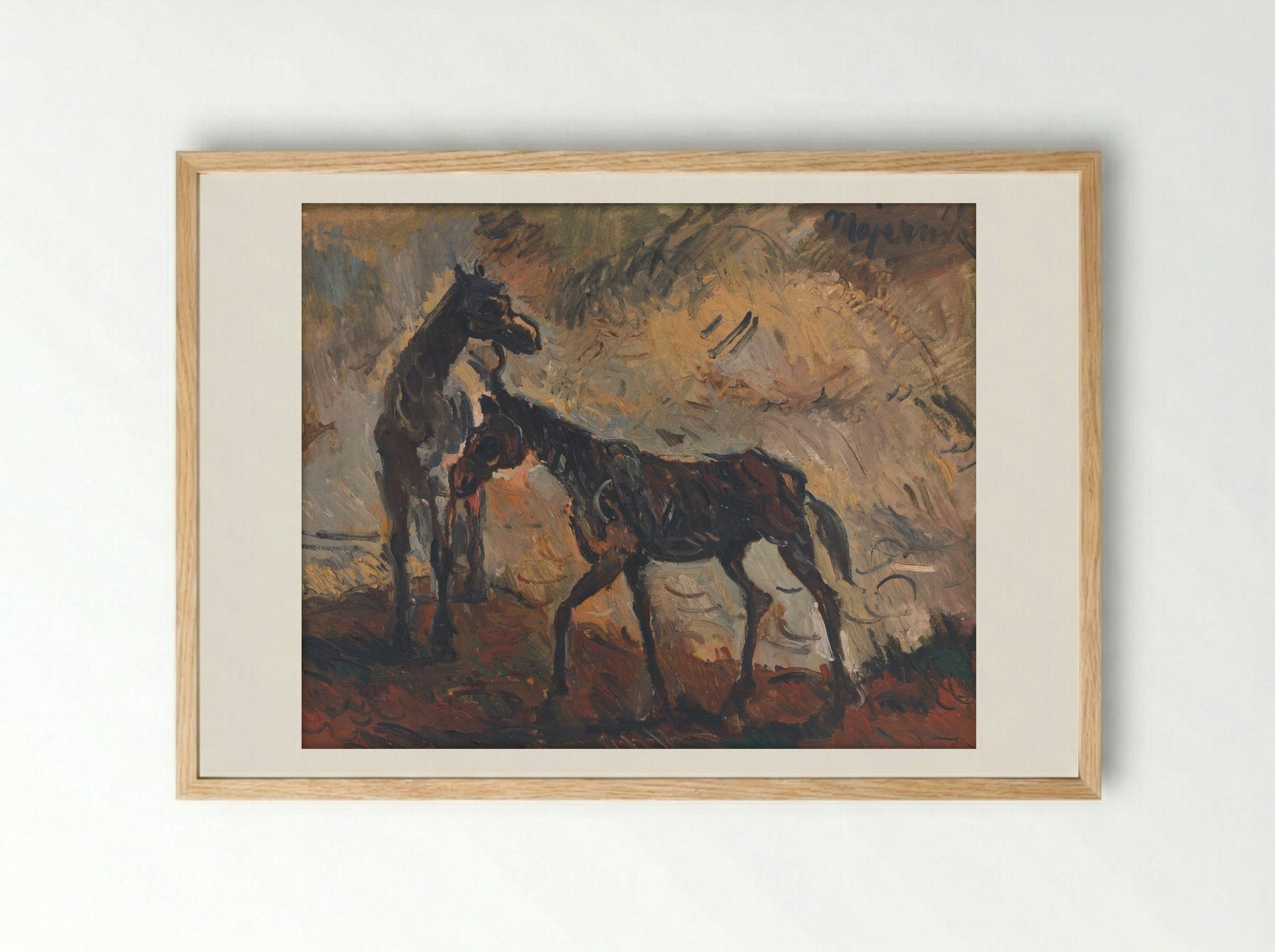 Runaway Horses - Cyprián Majerník - Framed Print Wood