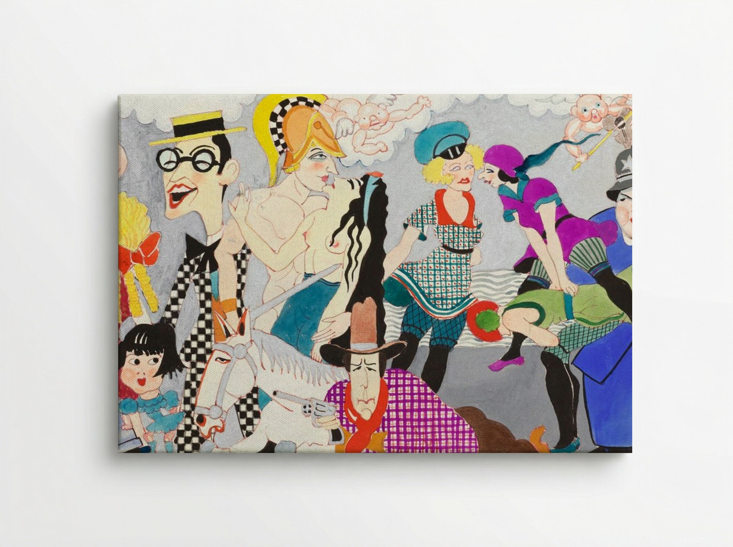 Study for Wilshire Bowl Restaurant Mural No. 2 - John Decker - Canvas