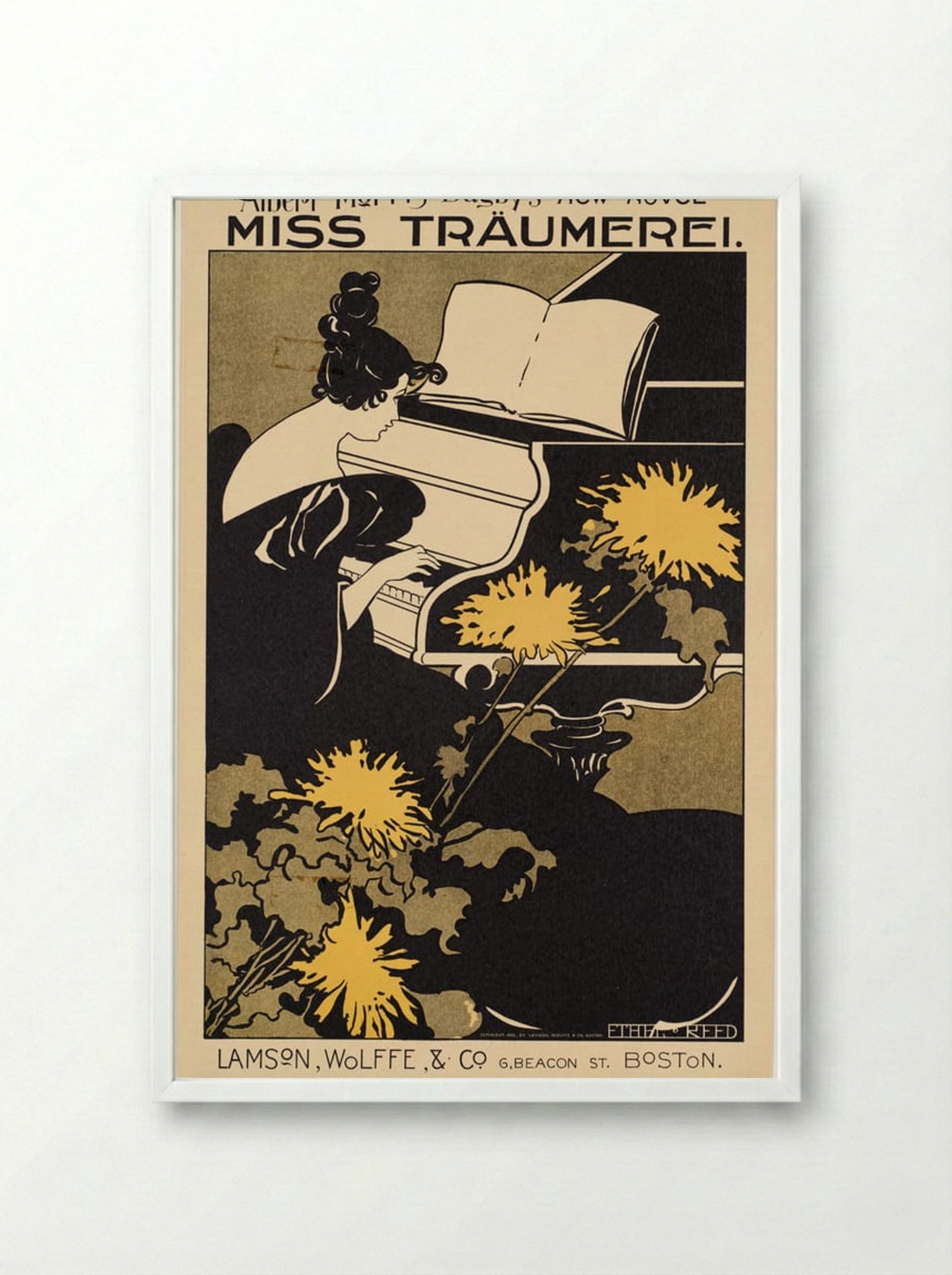 Miss Traumerei (Albert Morris Bagby's New Novel) - Ethel Reed - Framed Print White