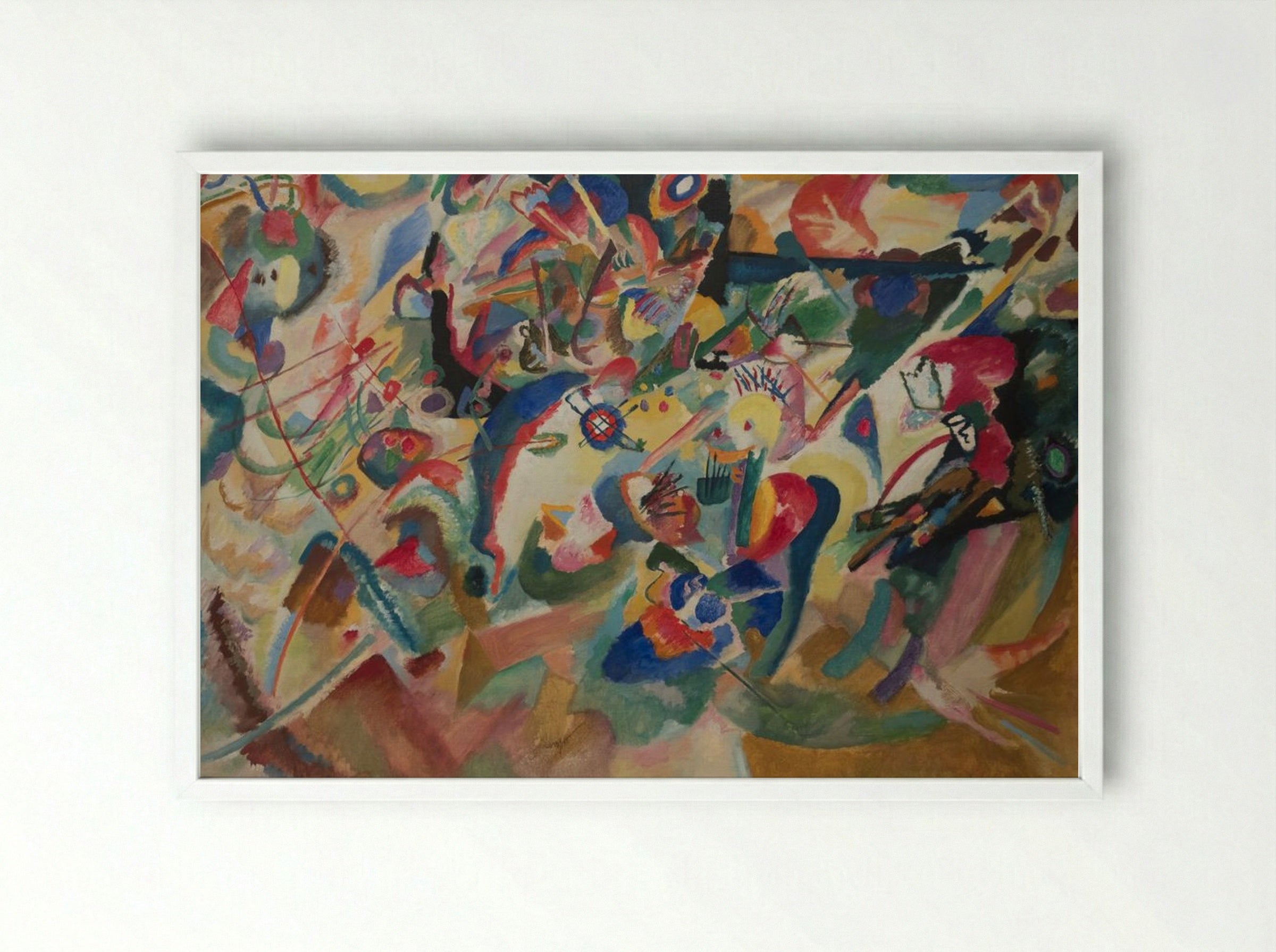 Sketch III for Composition VII - Wassily Kandinsky - Framed Print White