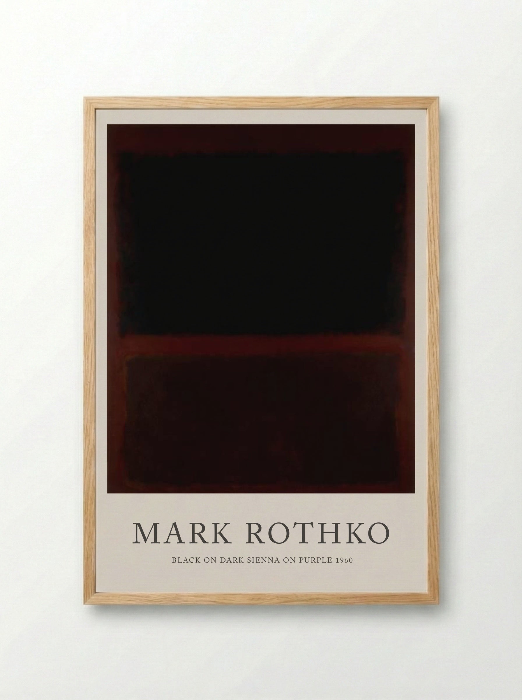 Black on Dark Sienna on Purple - Mark Rothko - Framed Print Wood
