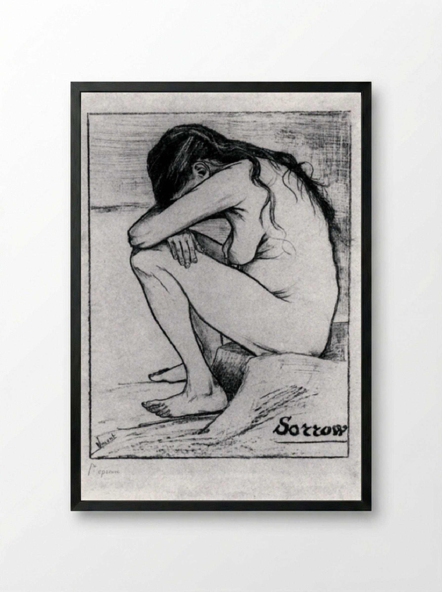 Sorrow - Vincent van Gogh - Framed Print Black