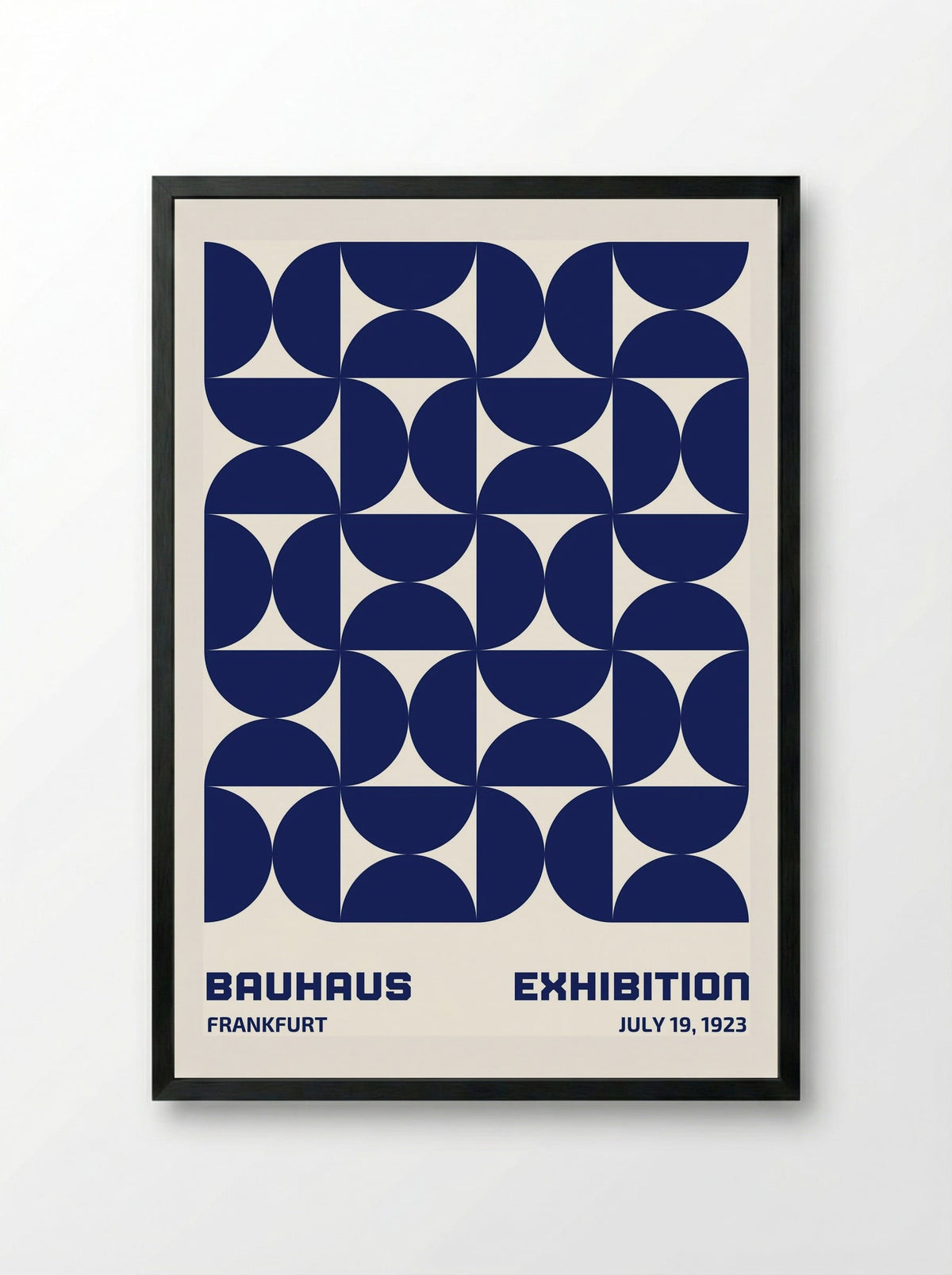Bauhaus Modular Geometry - Blue Edition (1923 Frankfurt) - Framed Print Black