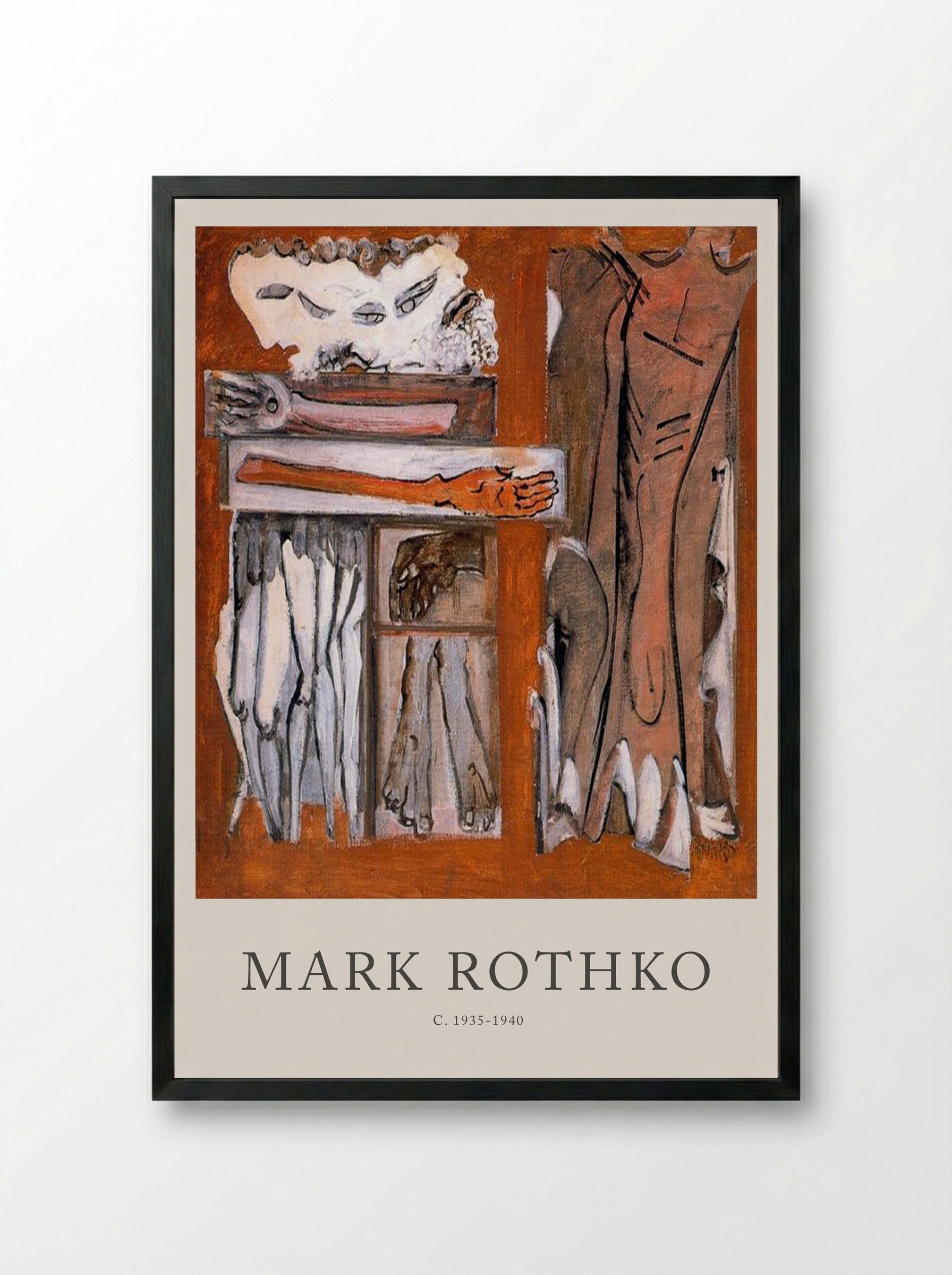 Untitled (Figurative Composition) - Mark Rothko - Framed Print Black