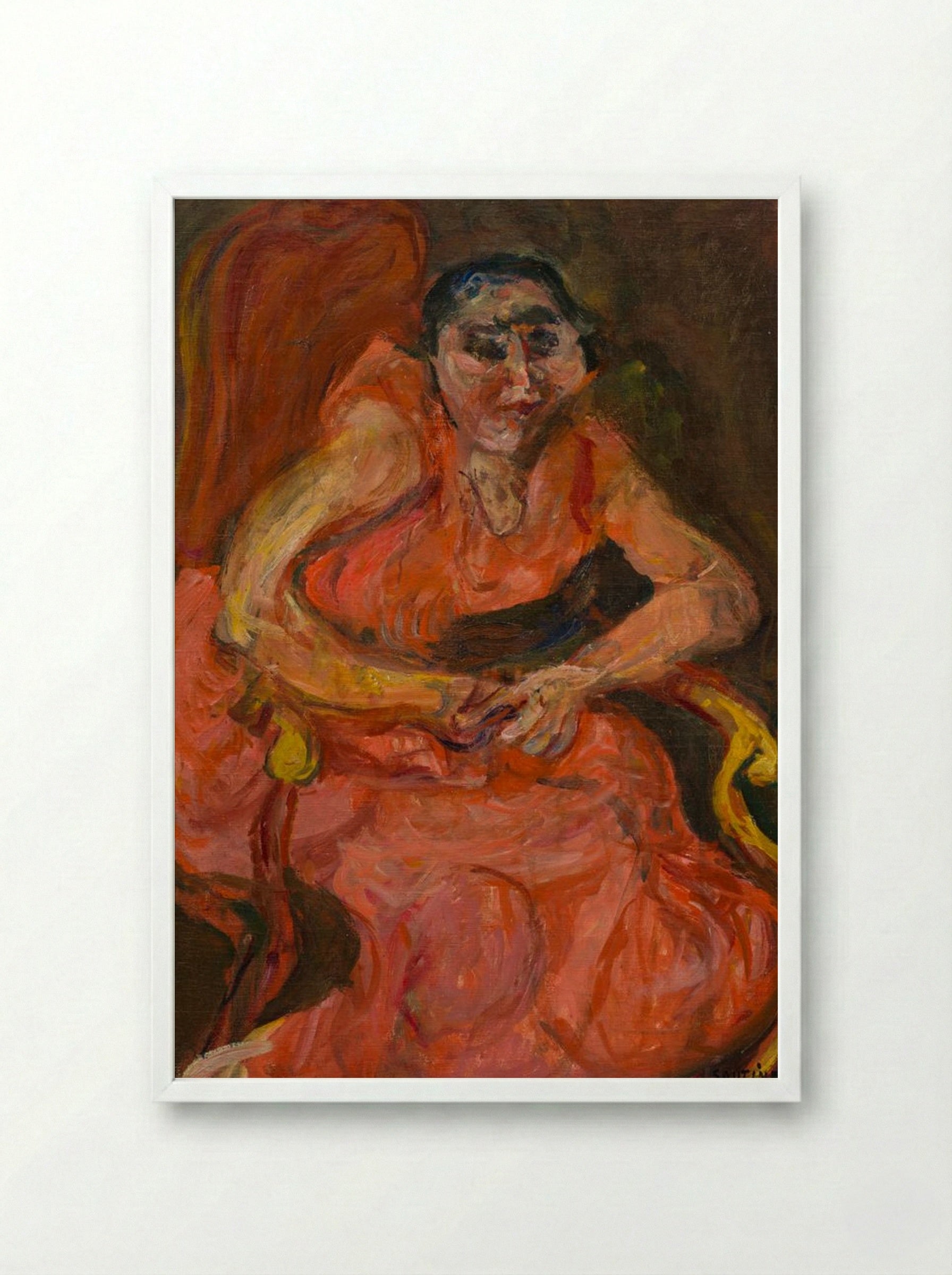 Woman in Pink - Chaïm Soutine - Framed Print White