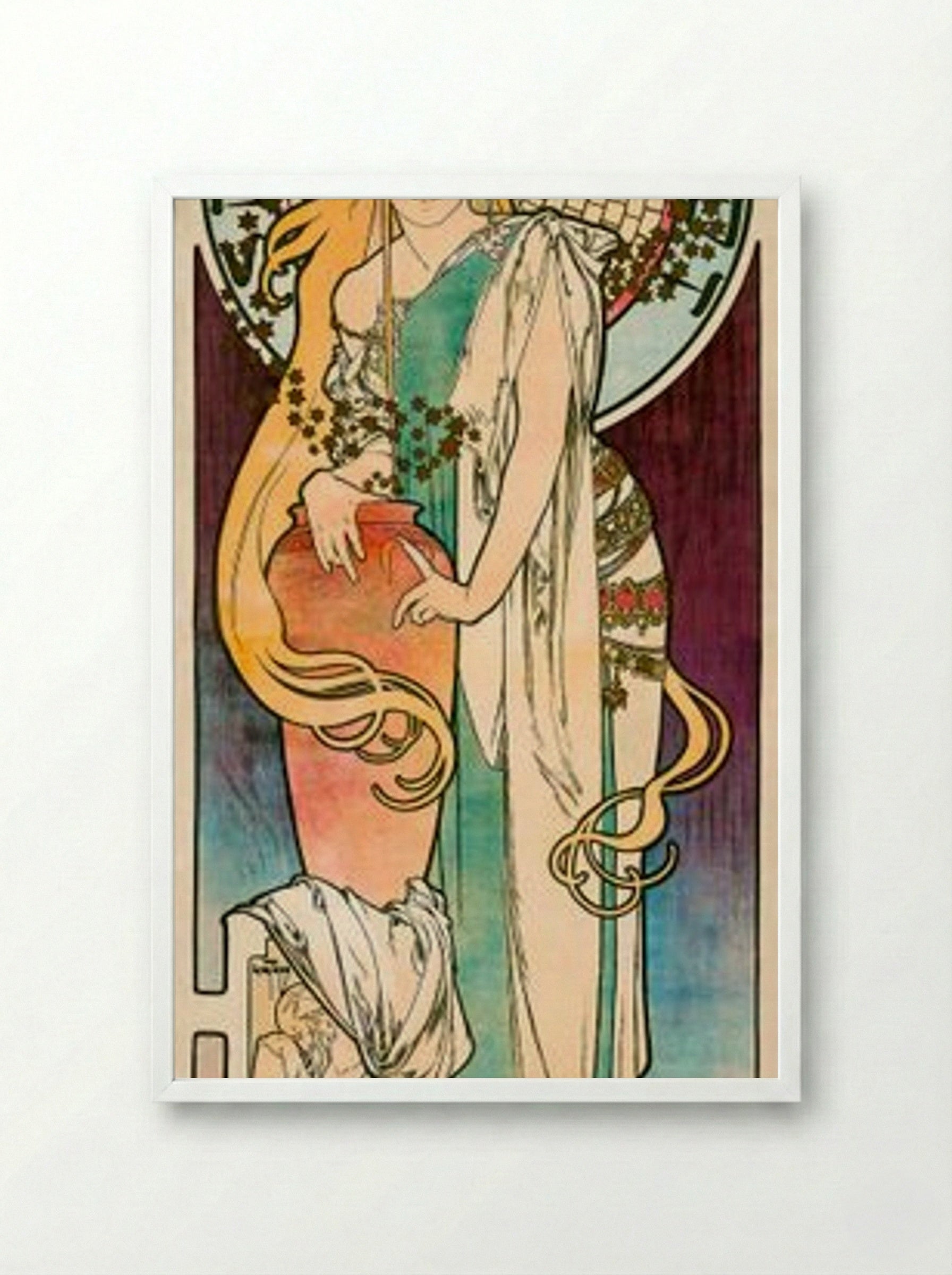 La Samaritaine - Alphonse Mucha - Framed Print White