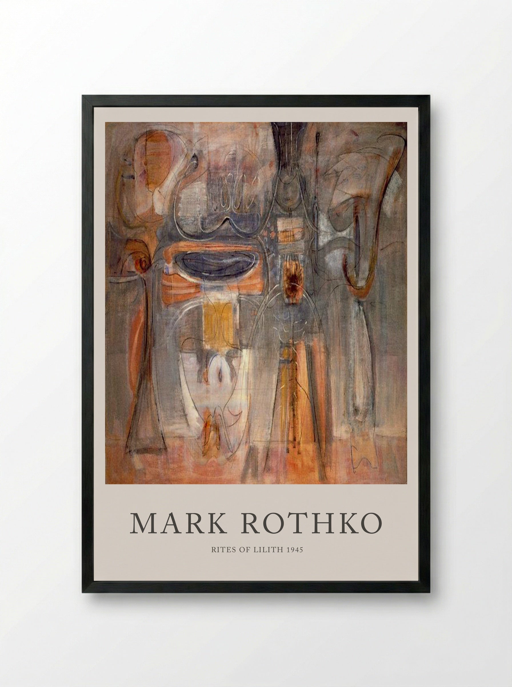 Rites of Lilith - Mark Rothko - Framed Print Black