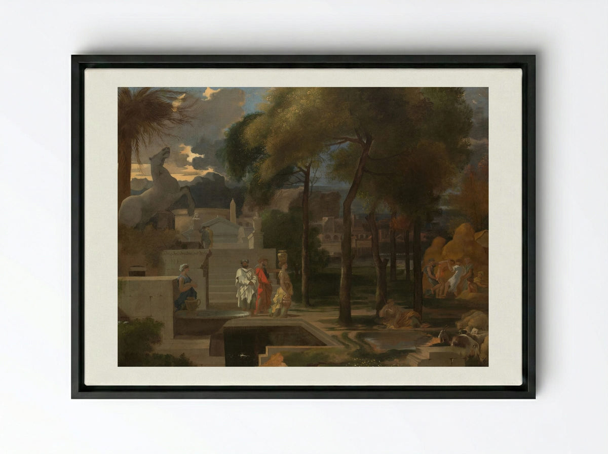 A Classical Landscape - Sébastien Bourdon - Framed Canvas Black