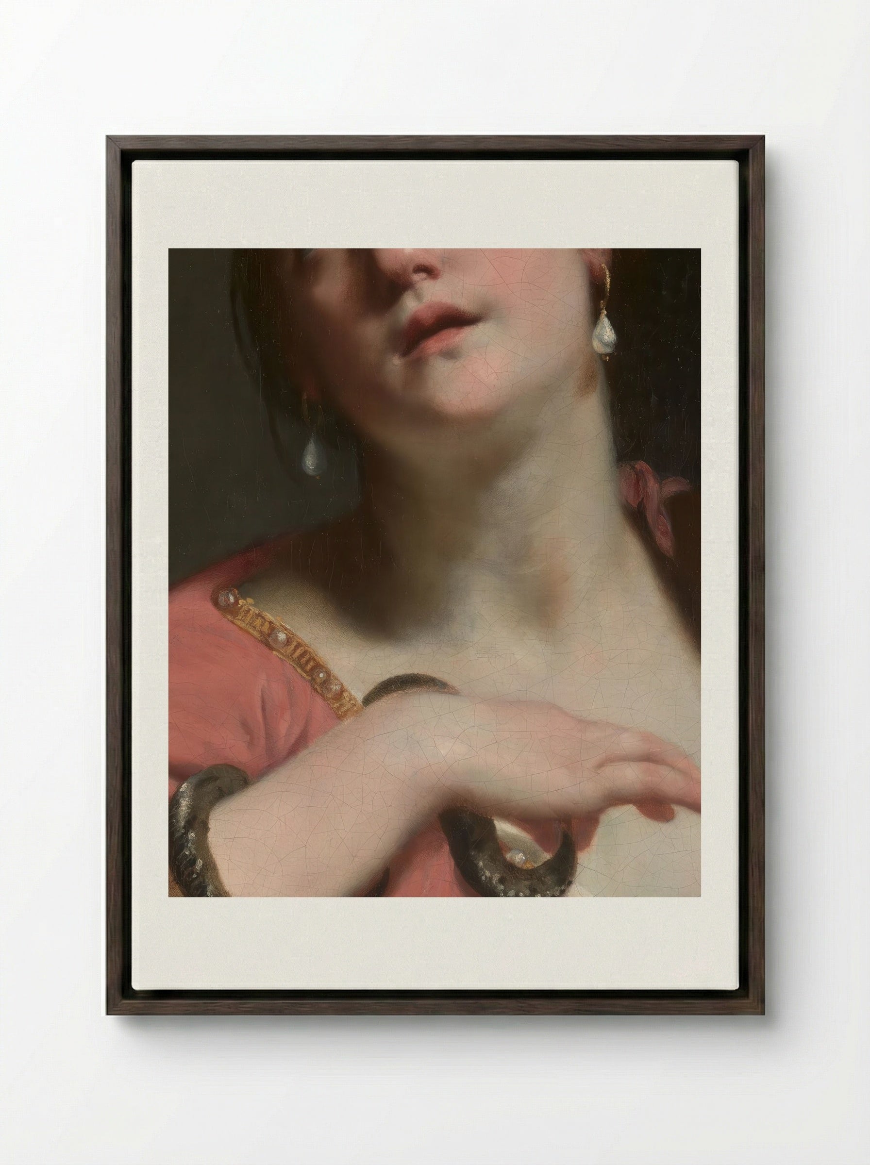 The Death of Cleopatra - Guido Cagnacci - Framed Canvas Dark Wood