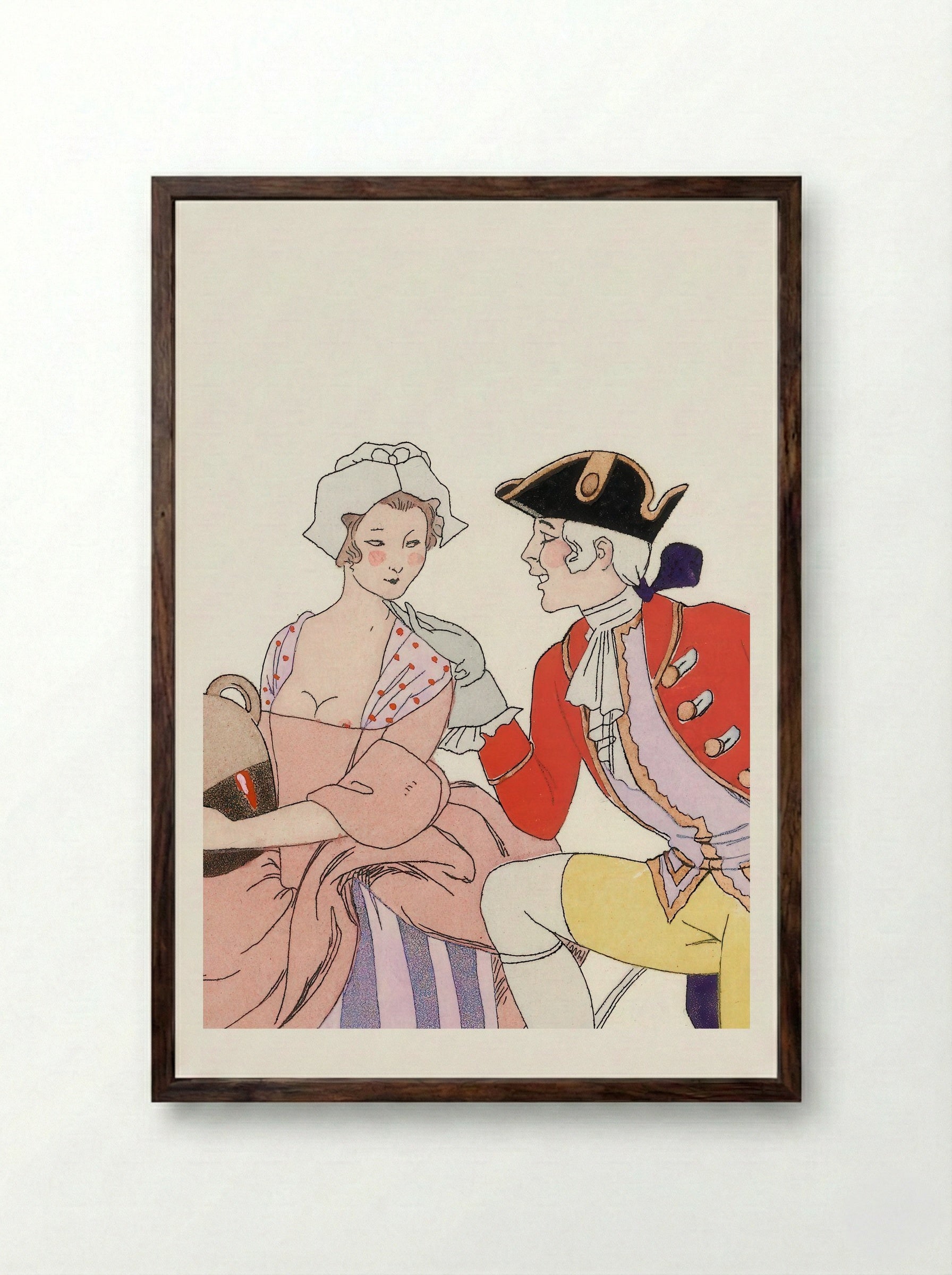 La Cruche caffée - George Barbier - Framed Print Dark Wood
