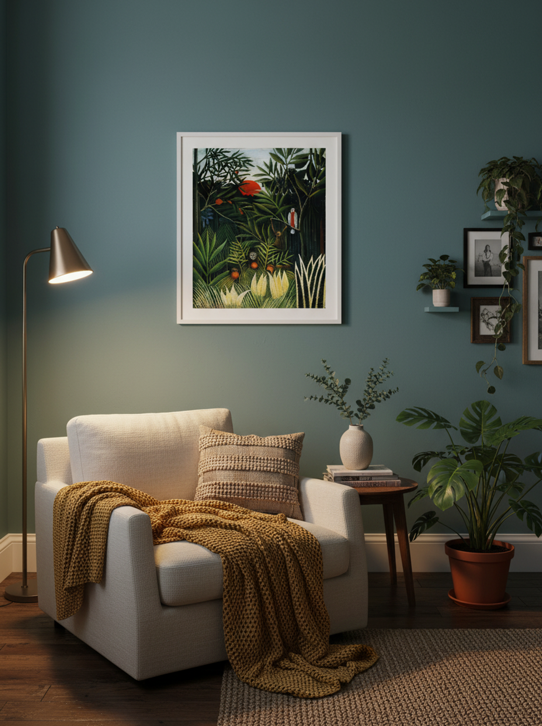 Landscape with Monkeys by Henri Rousseau – Jungle Wildlife Naïve Art Print - Lifestyle