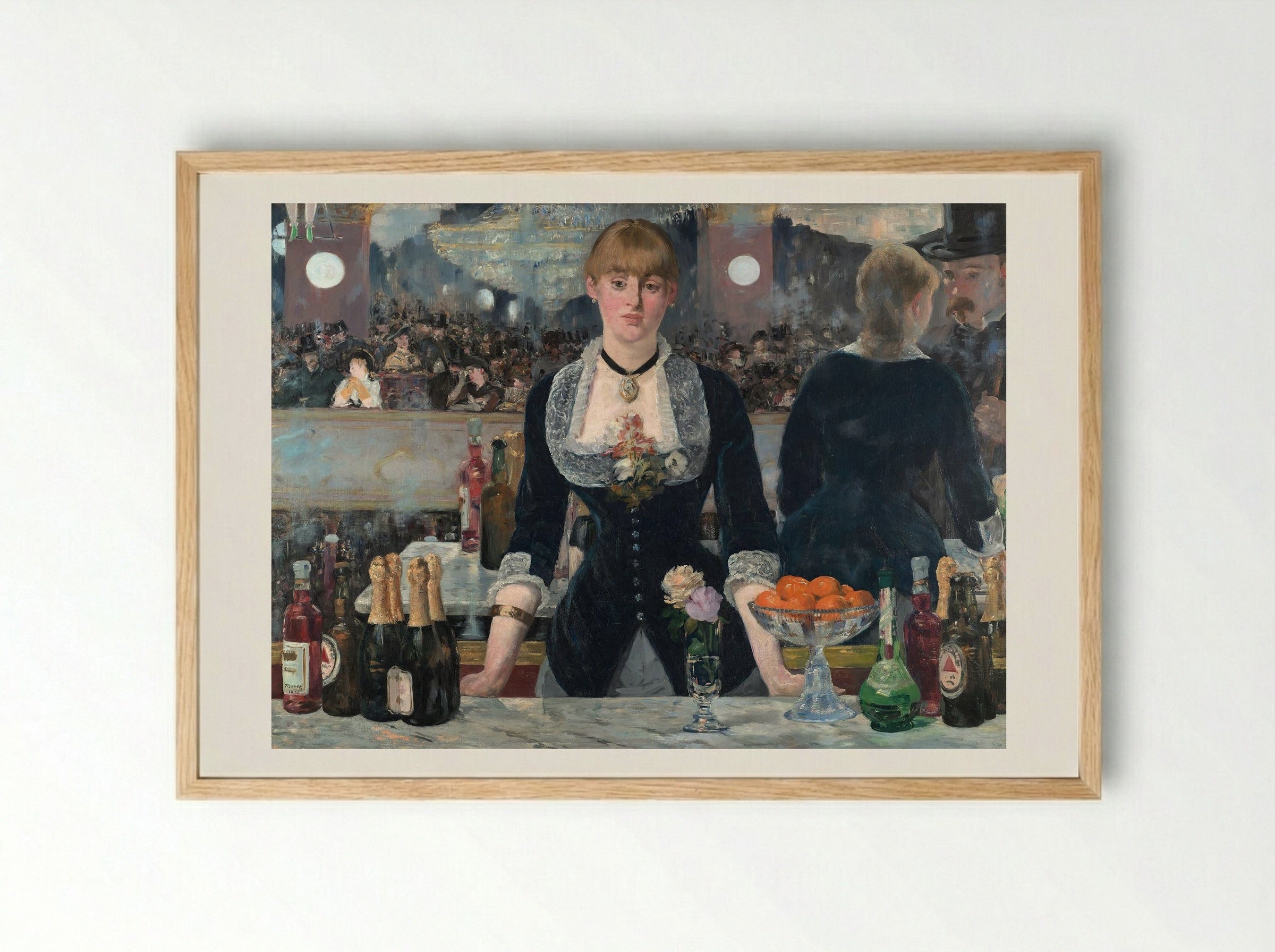 A Bar at the Folies-Bergère - Édouard Manet - Framed Print Wood