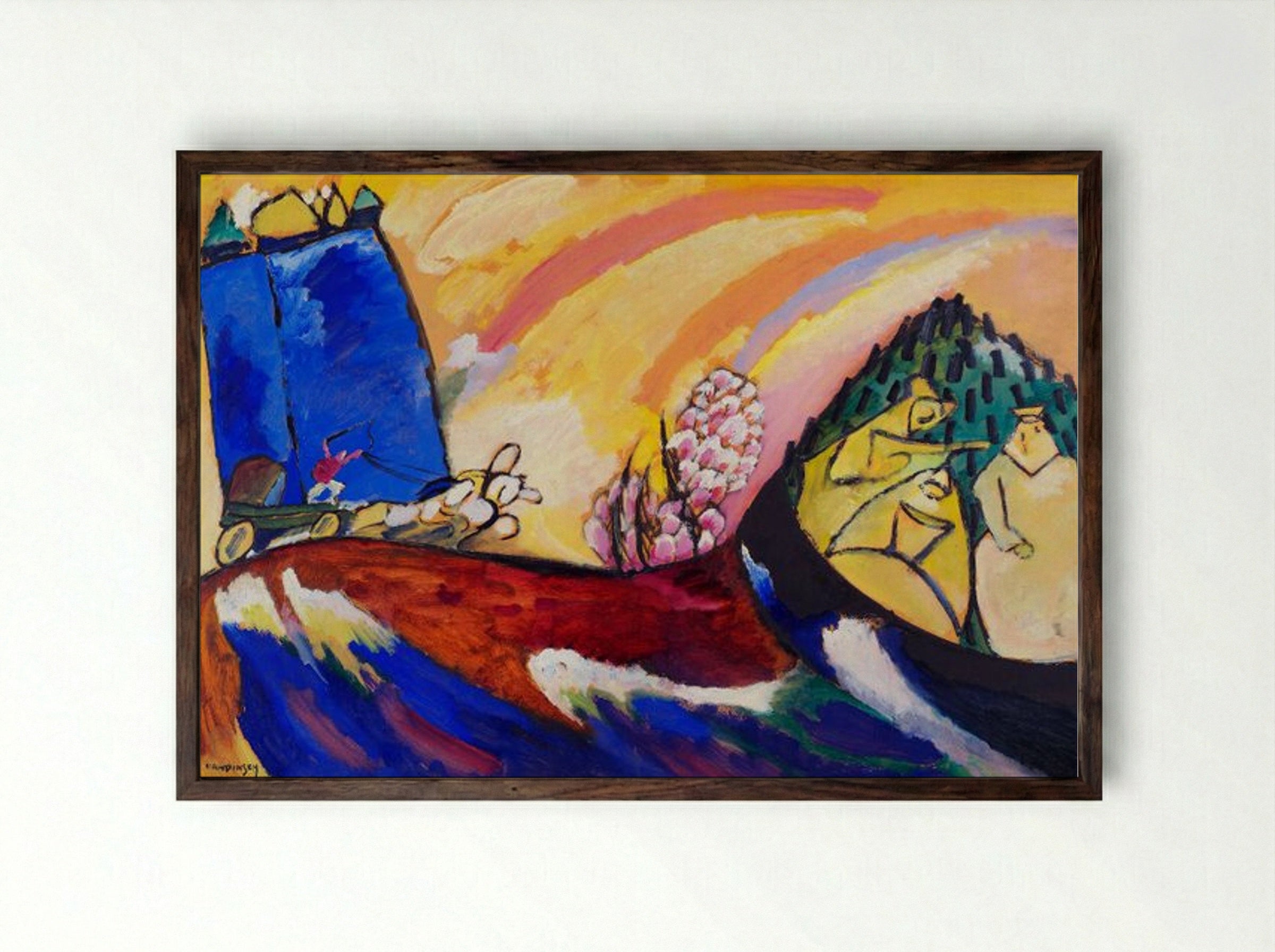 Painting with Troika - Wassily Kandinsky - Framed Print Dark Wood