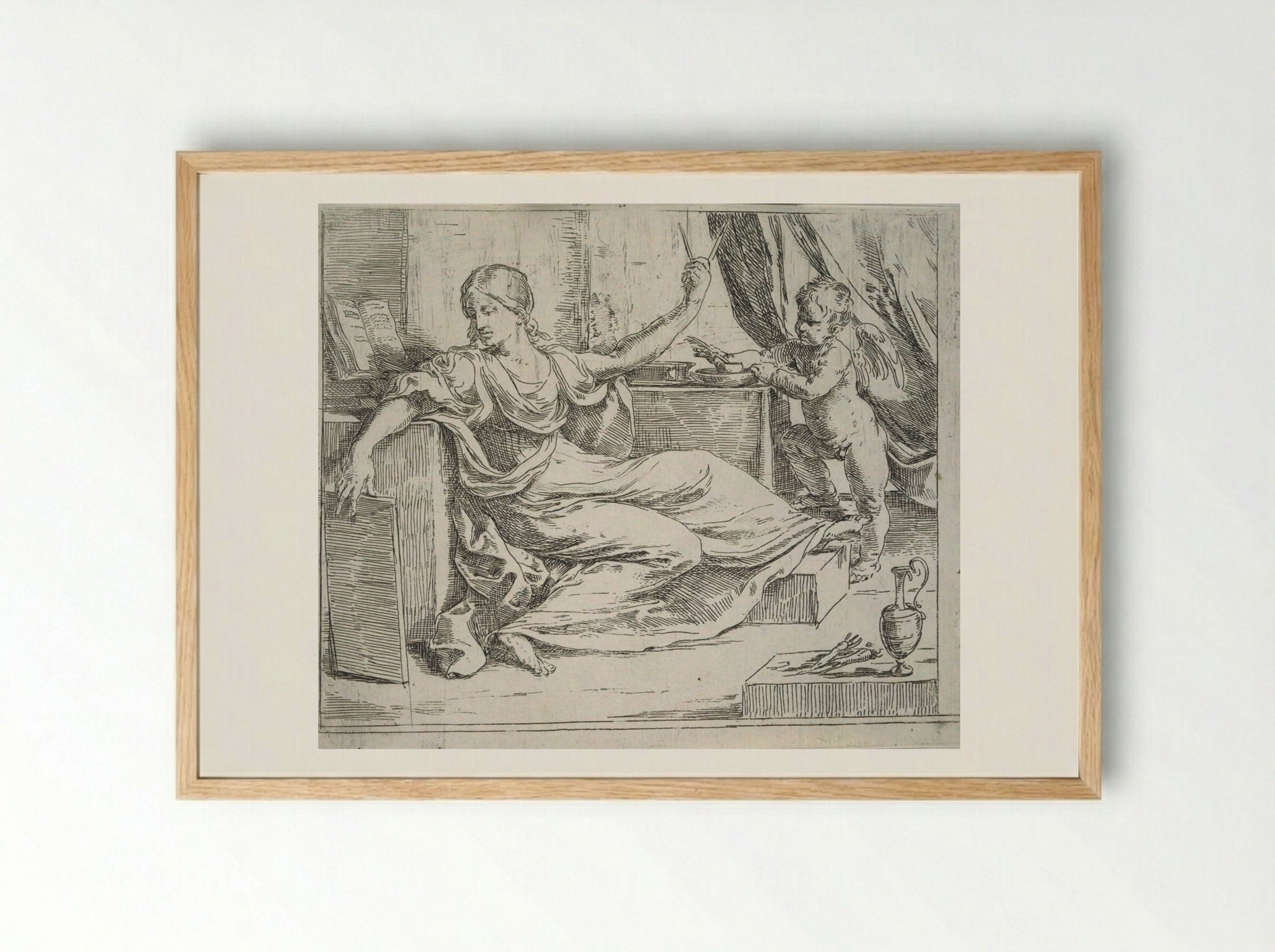 Allegory of Learning - Guido Reni - Framed Print Wood