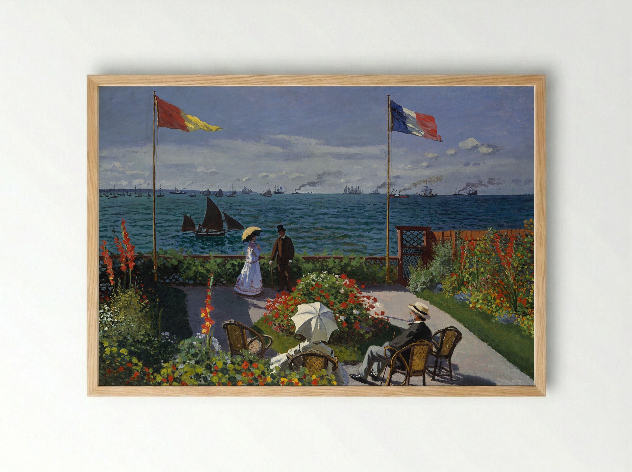 Garden at Sainte-Adresse - Claude Monet - Framed Print Wood