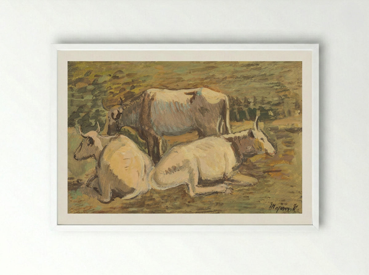 Cows - Cyprián Majerník - Framed Print White