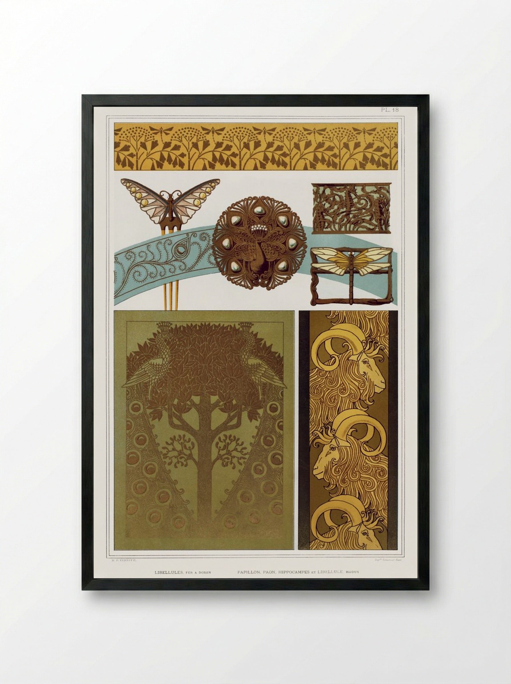 L'Animal dans la Décoration, Plate 18 - Maurice Pillard Verneuil - Framed Print Black