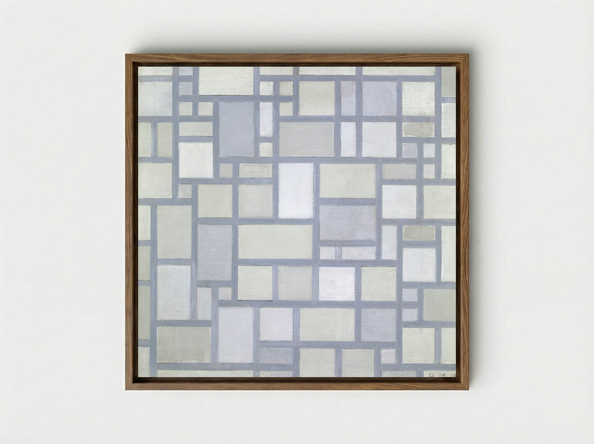 Composition with Gray Lines - Piet Mondrian - Framed Canvas Wood