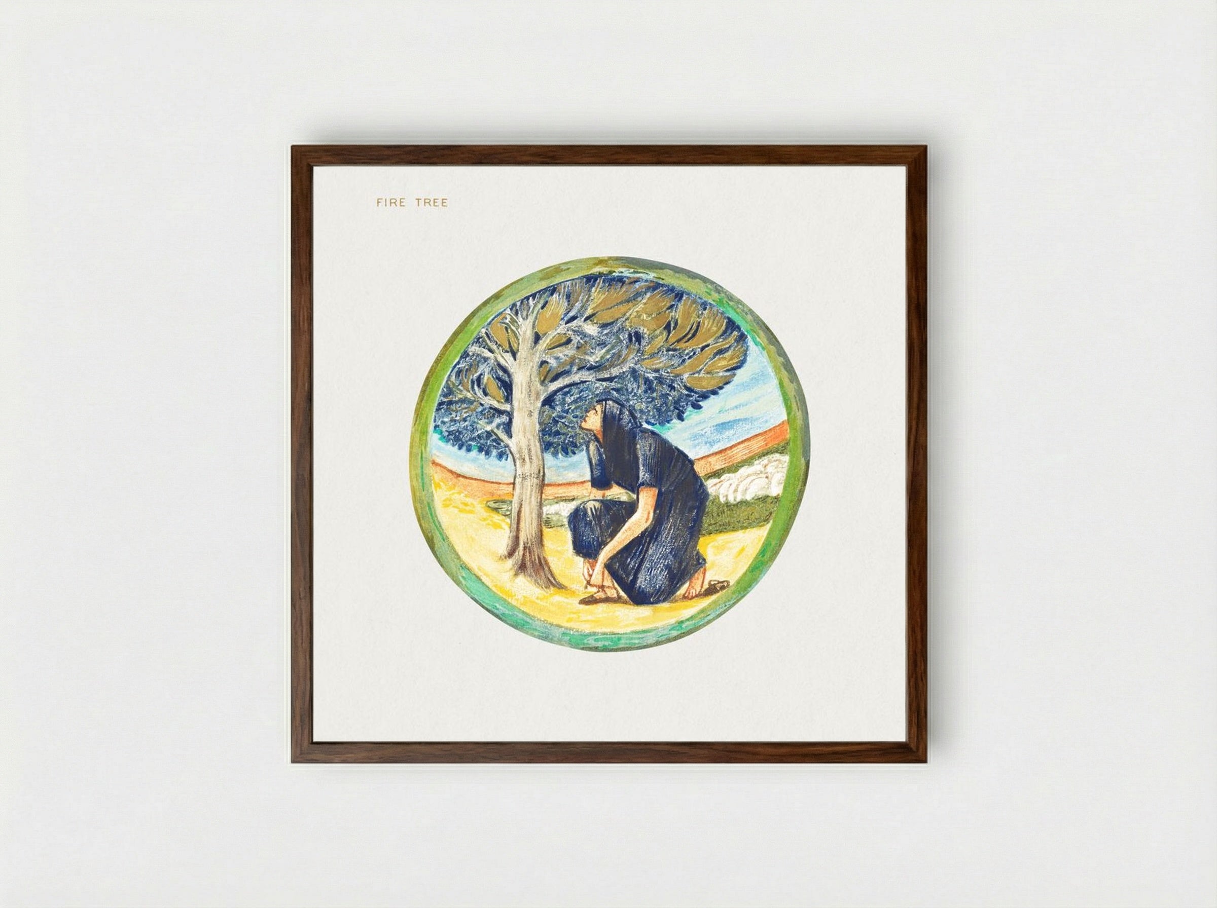 Fire Tree from The Flower Book - Edward Burne-Jones - Framed Print Dark Wood