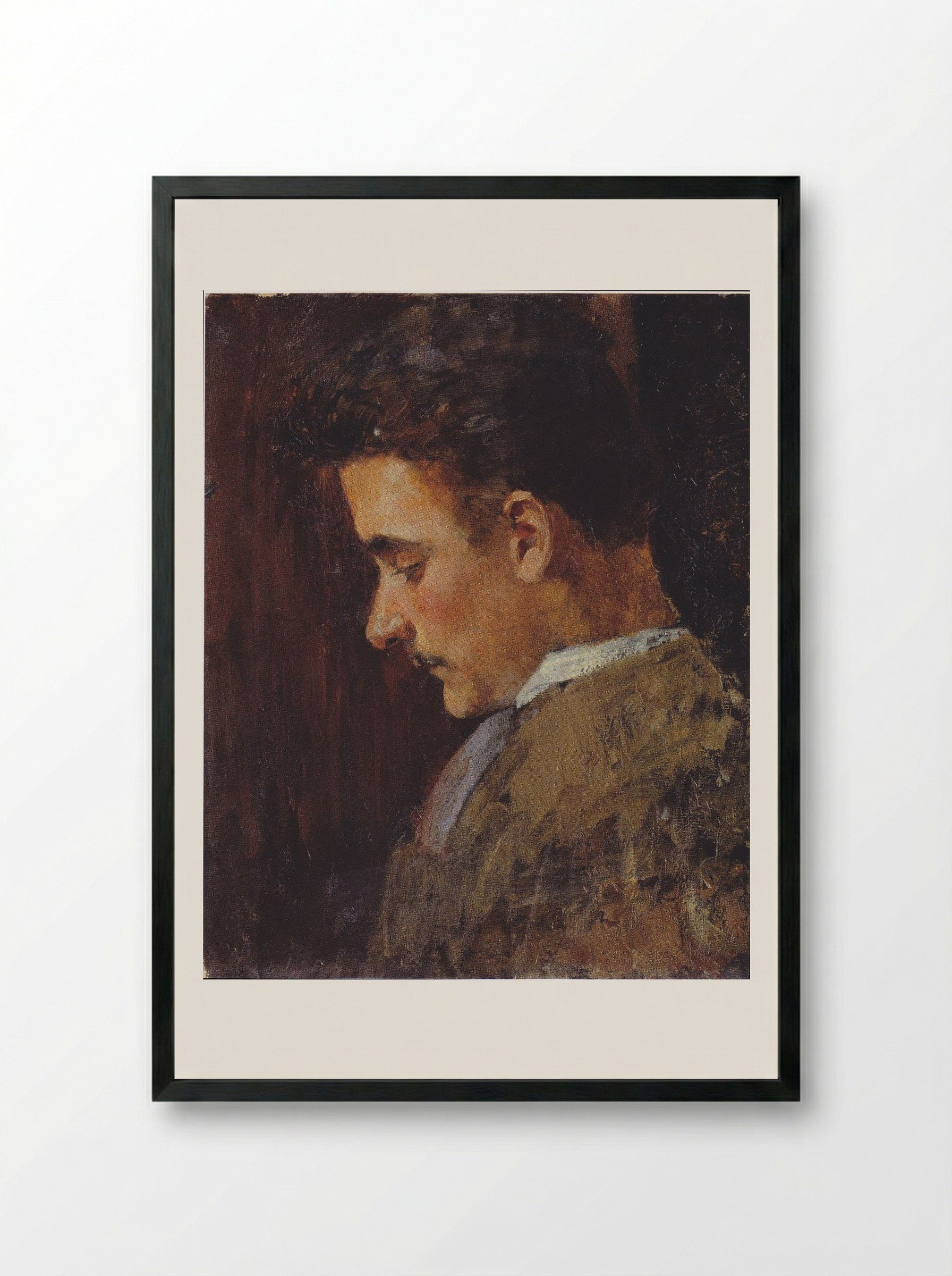 Rudolf Steindl, a brother of the artist - Koloman Moser - Framed Print Black