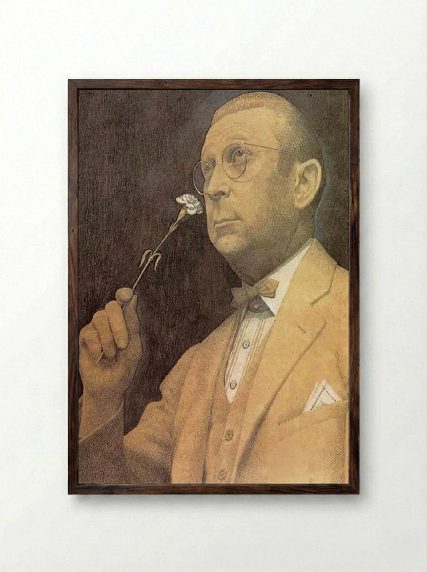Sentimental - Grant Wood - Framed Print Dark Wood