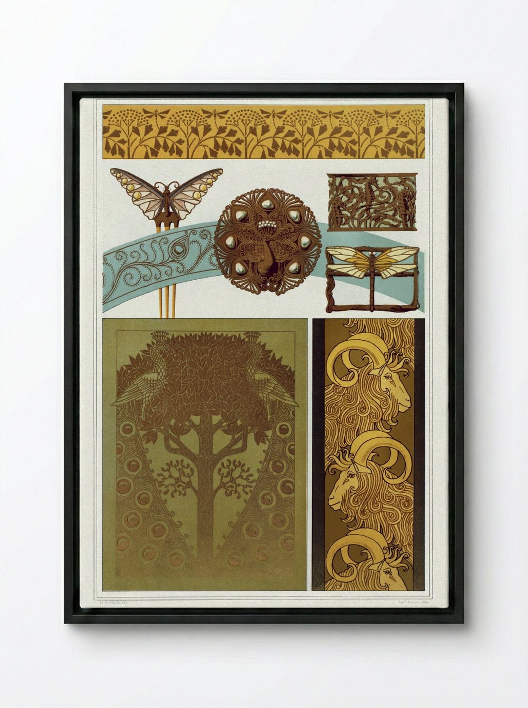 L'Animal dans la Décoration, Plate 18 - Maurice Pillard Verneuil - Framed Canvas Black