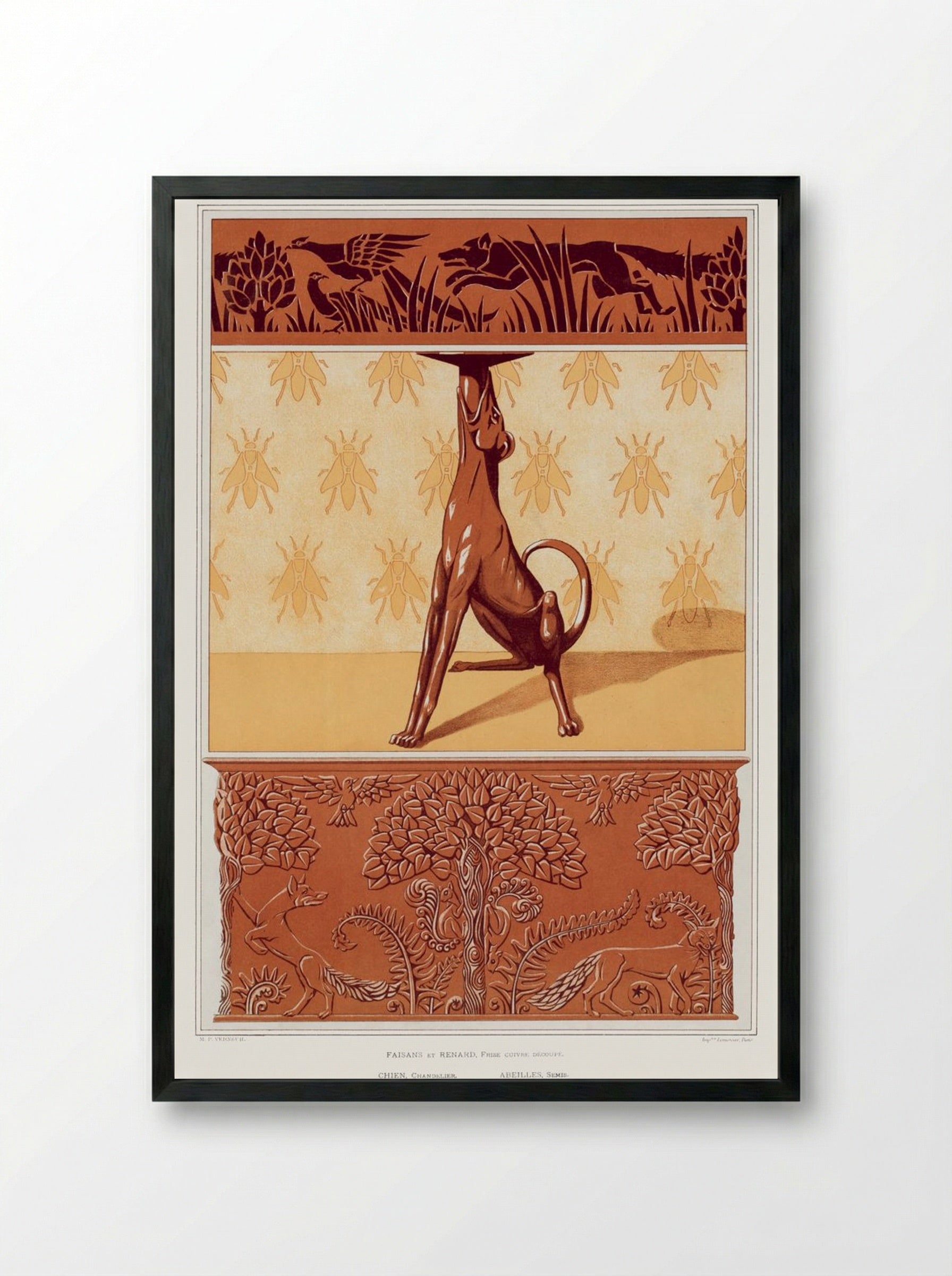 L'Animal dans la Décoration, Plate 26 - Fine Art Print - Framed Print Black