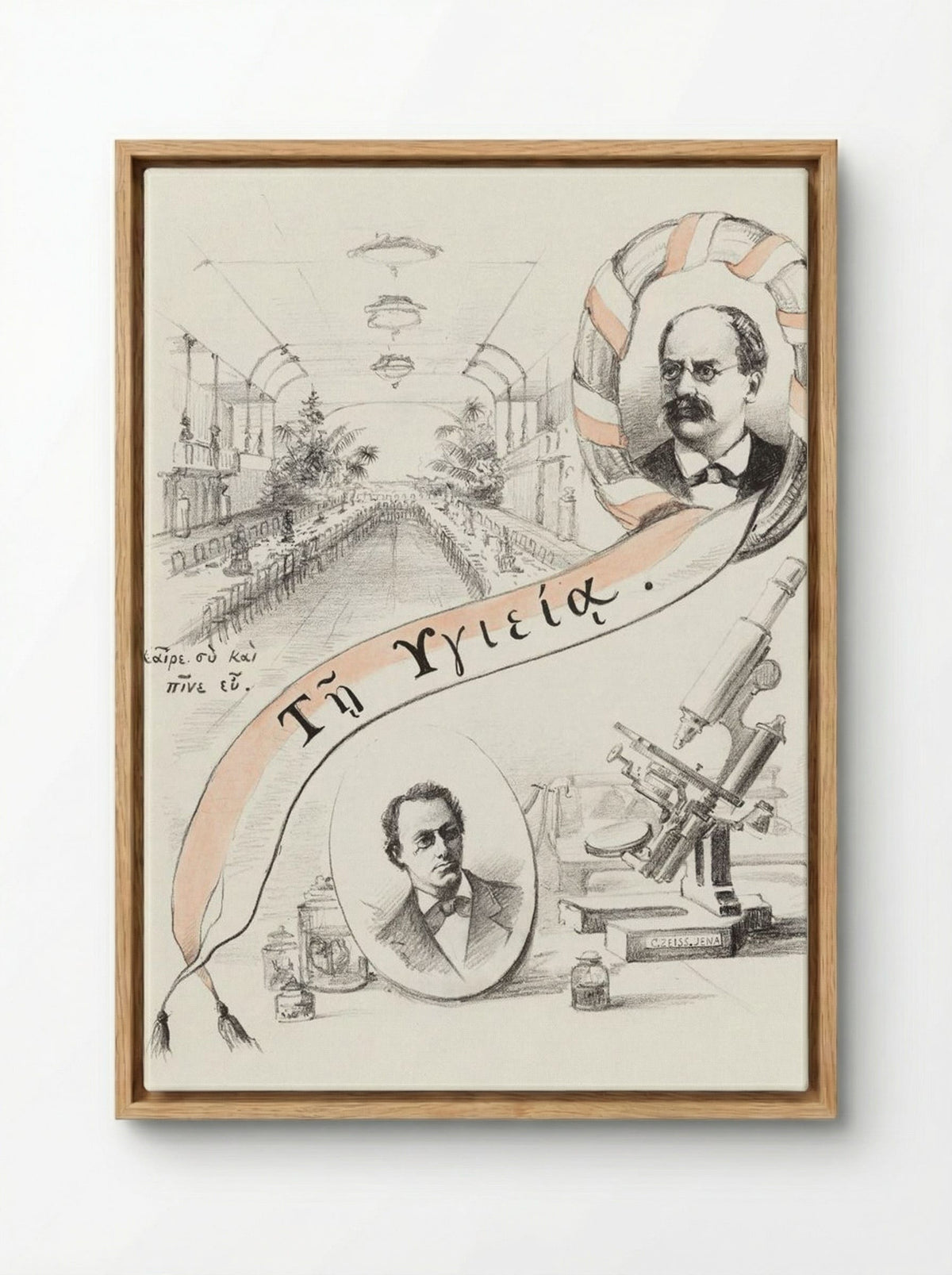 Vier voorstellingen betreffende het natuur- en geneeskundig congres te Leiden - Theo van Hoytema - Framed Canvas Wood