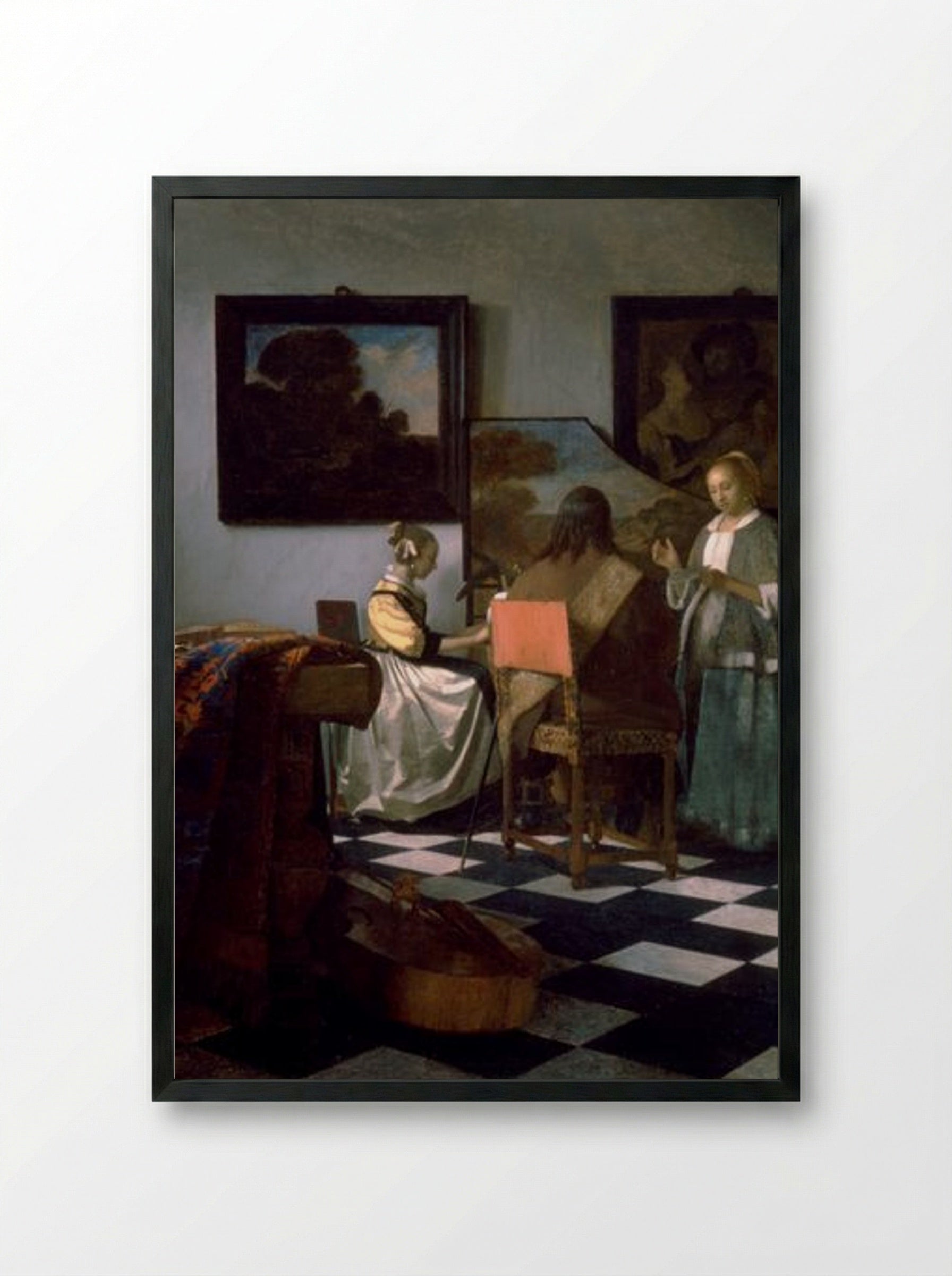 The Concert - Johannes Vermeer - Framed Print Black