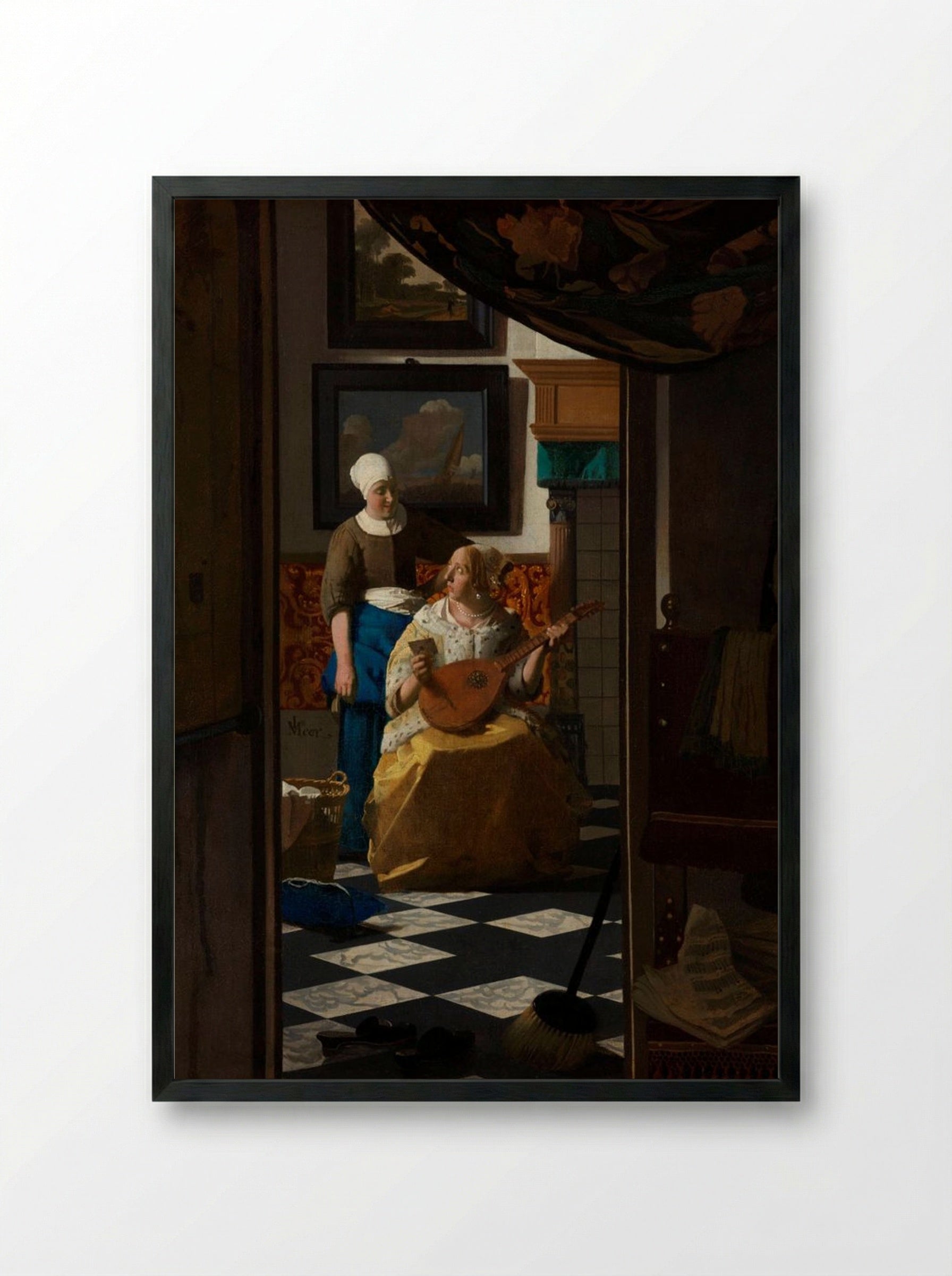 The Love Letter - Johannes Vermeer - Framed Print Black