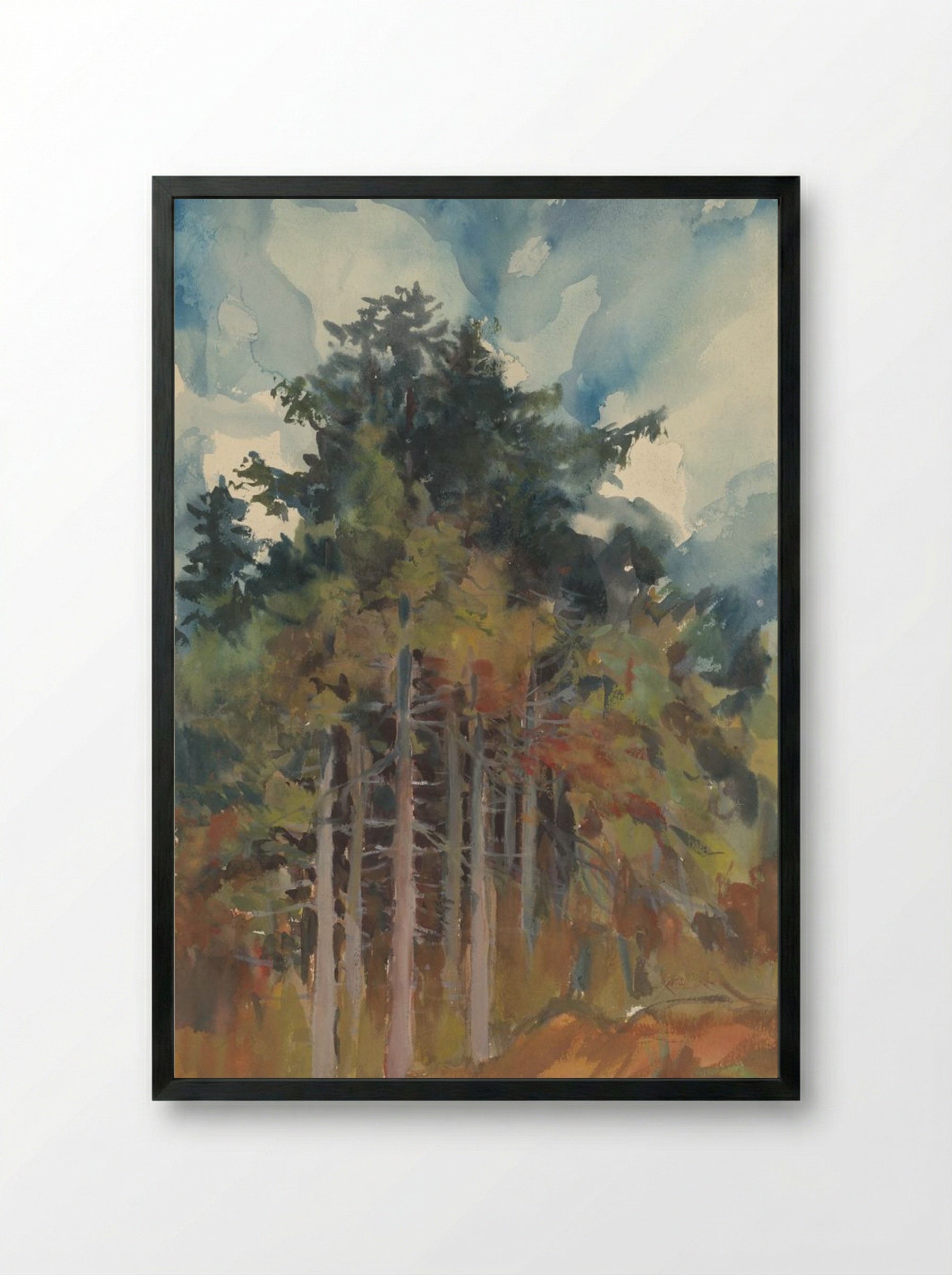 In the Forest in Autumn - Zolo Palugyay - Framed Print Black