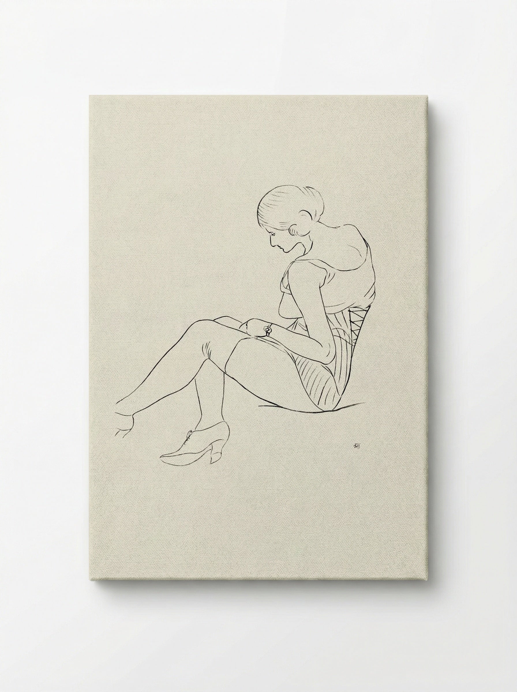 Semi-nude Woman, Seated - Ananda Kentish Coomaraswamy - Canvas