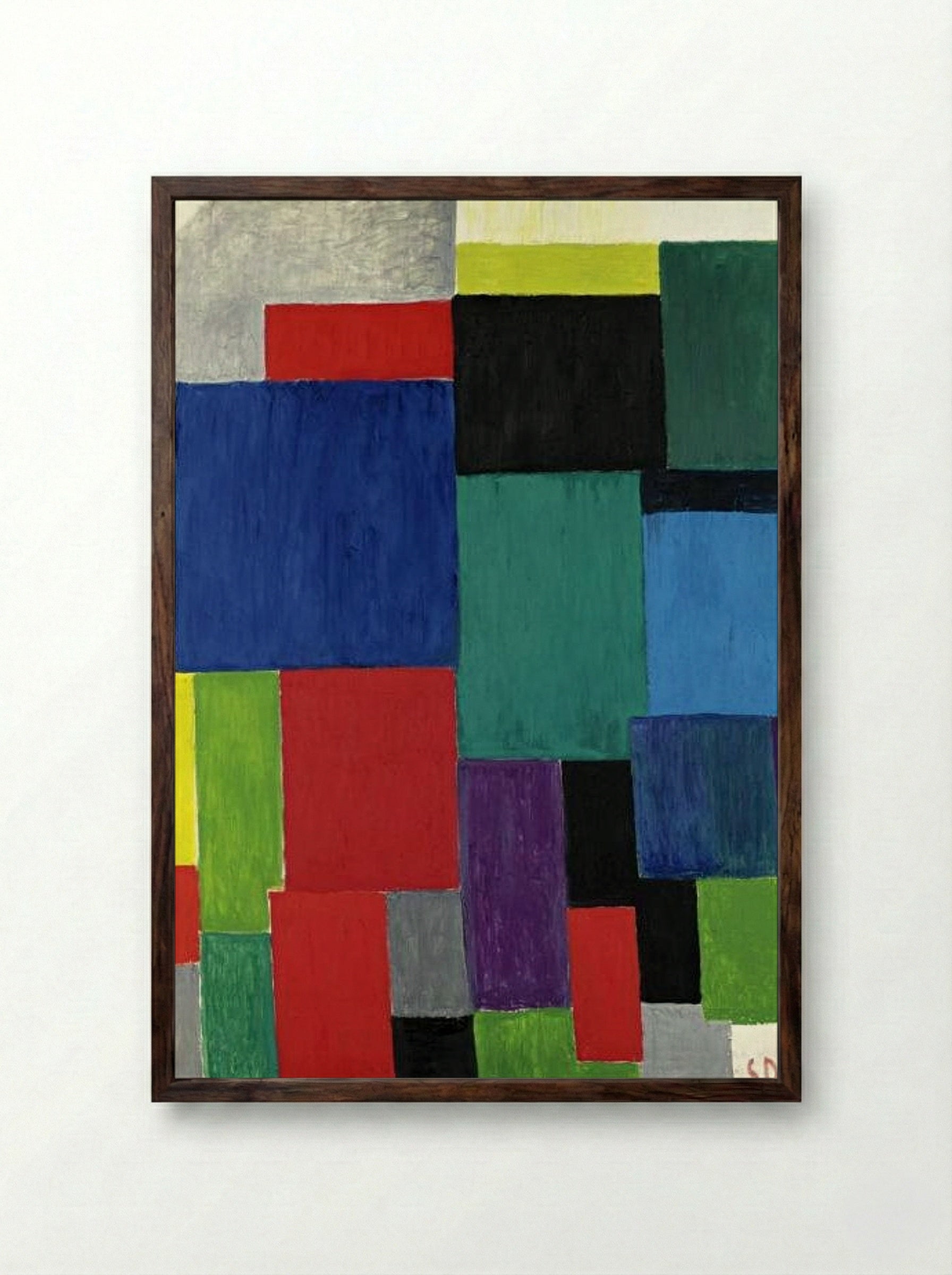 Colour Rhythm - Fine Art Print - Framed Print Dark Wood