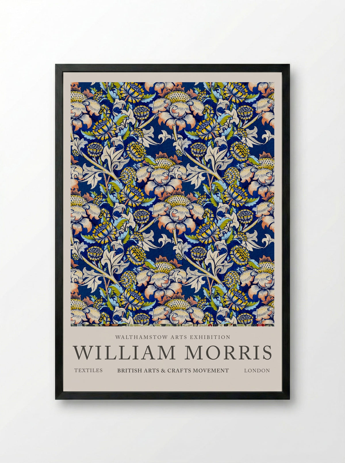 Floral Art Nouveau Tapestry - William Morris - Framed Print Black