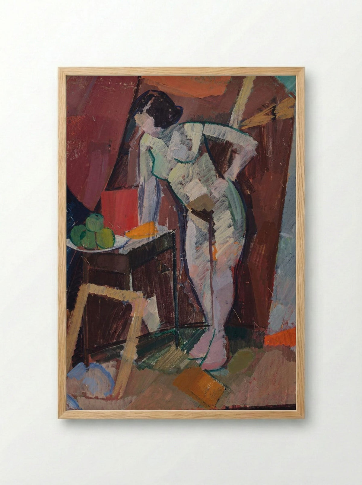 Standing Female Nude - Edvard Weie - Framed Print Wood