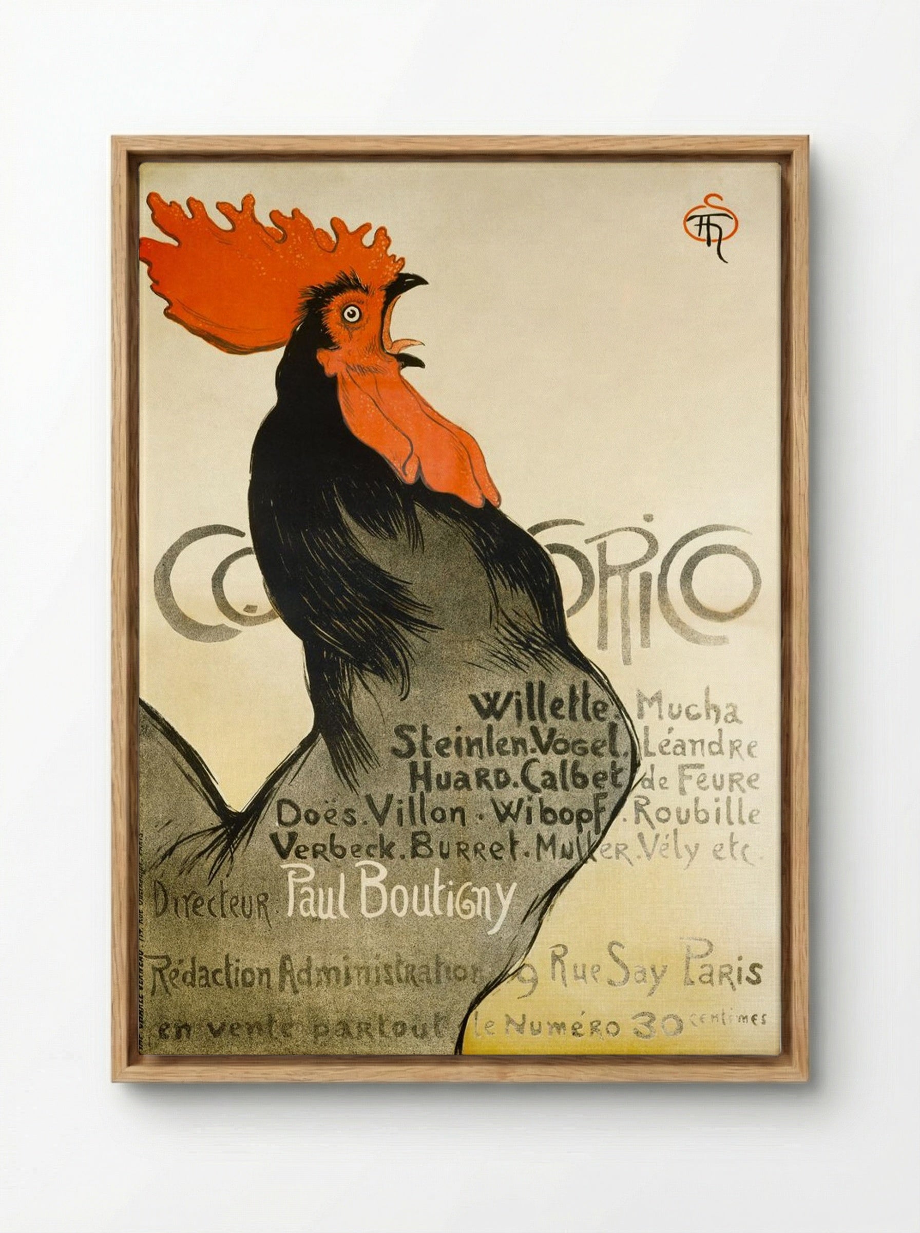 Cocorico - Théophile-Alexandre Steinlen - Framed Canvas Wood