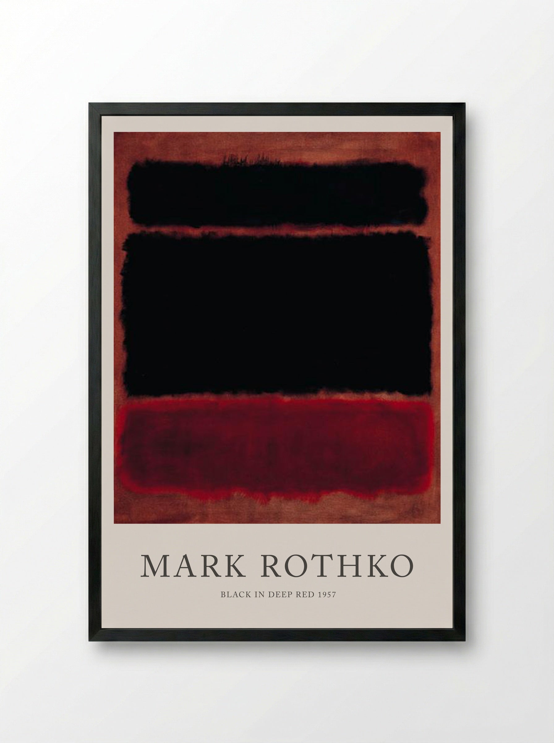 Black in Deep Red - Mark Rothko - Framed Print Black