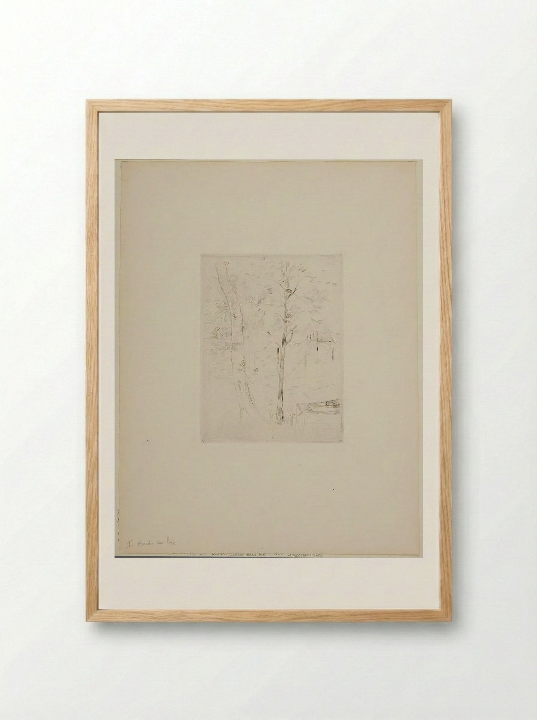 Lake Shore (Bords du lac) - Berthe Morisot - Framed Print Wood