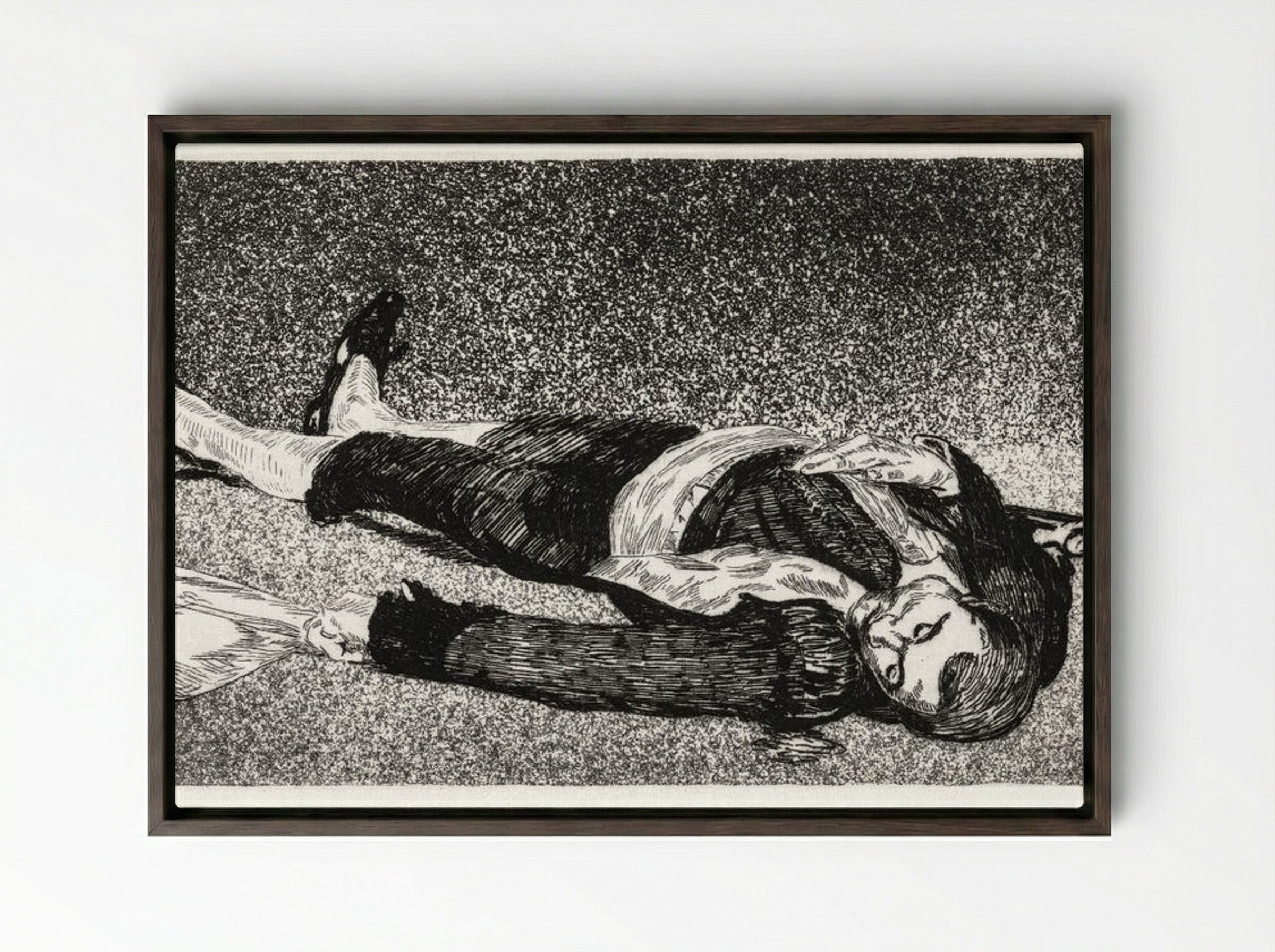 The Dead Toreador - Édouard Manet - Framed Canvas Dark Wood