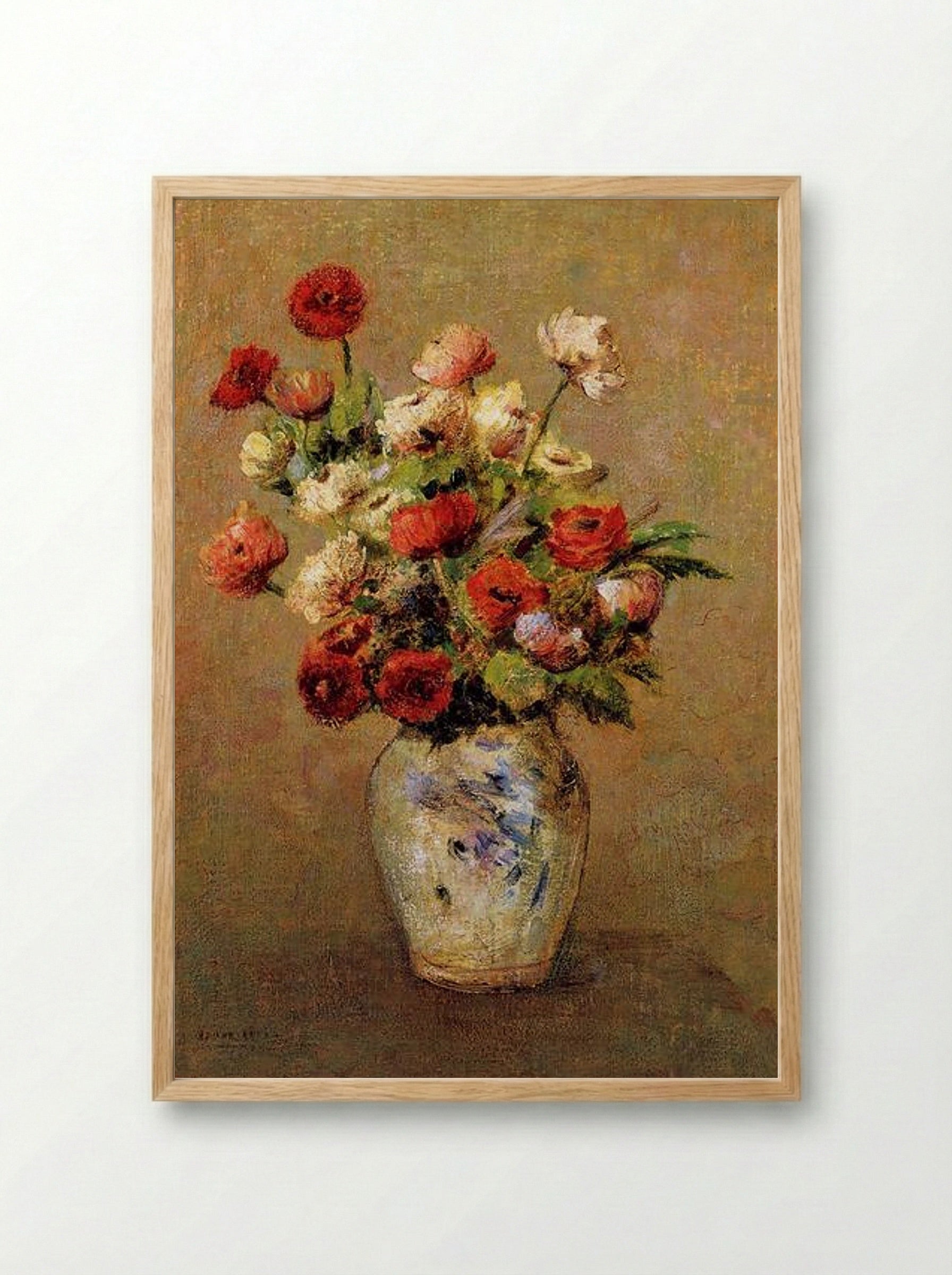 Bouquet of Flowers - Odilon Redon - Framed Print Wood
