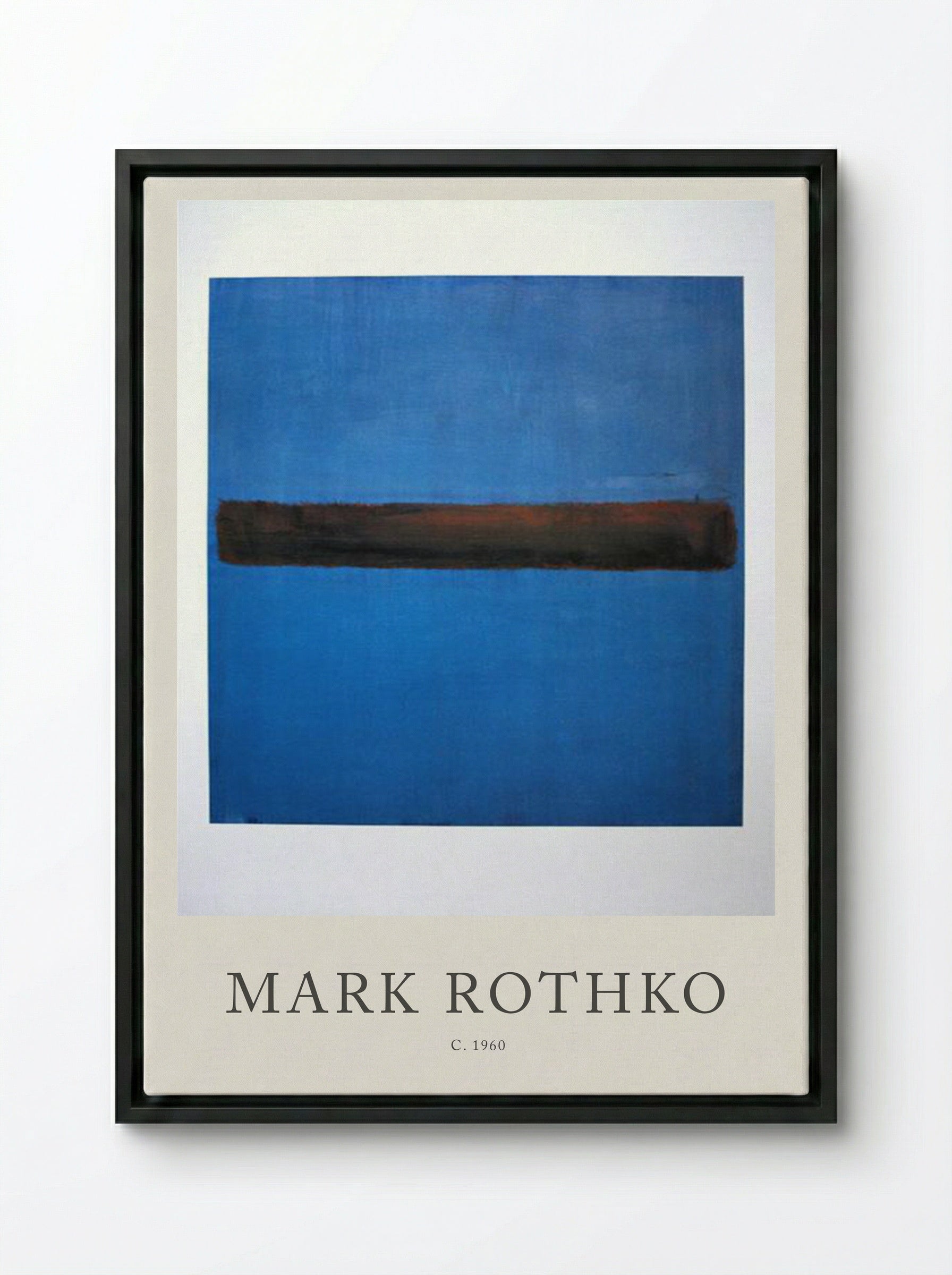 Untitled (Blue and Brown) - Mark Rothko - Framed Canvas Black