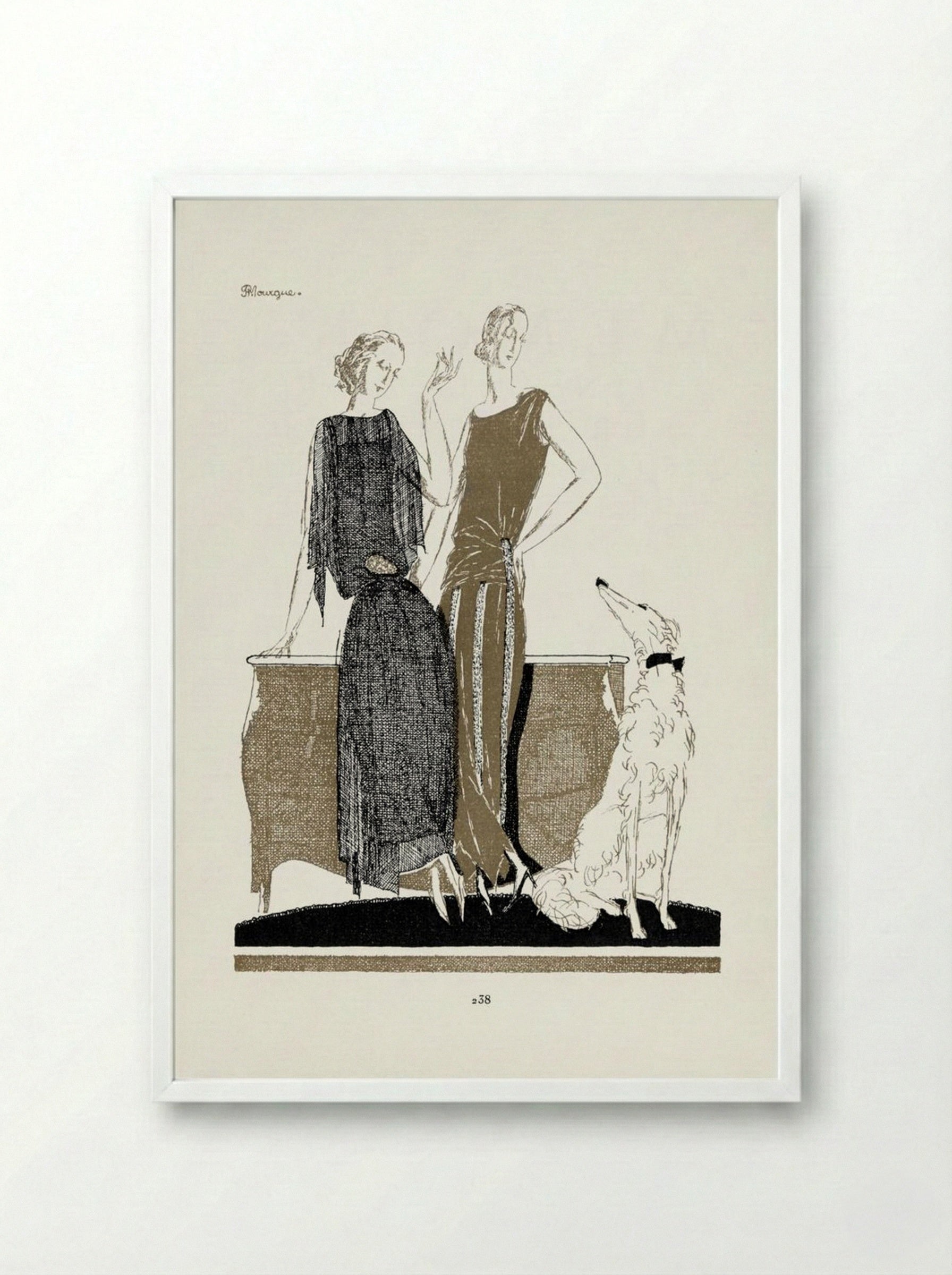 Two Dresses by Doeuillet - Pierre Morgue - Framed Print White