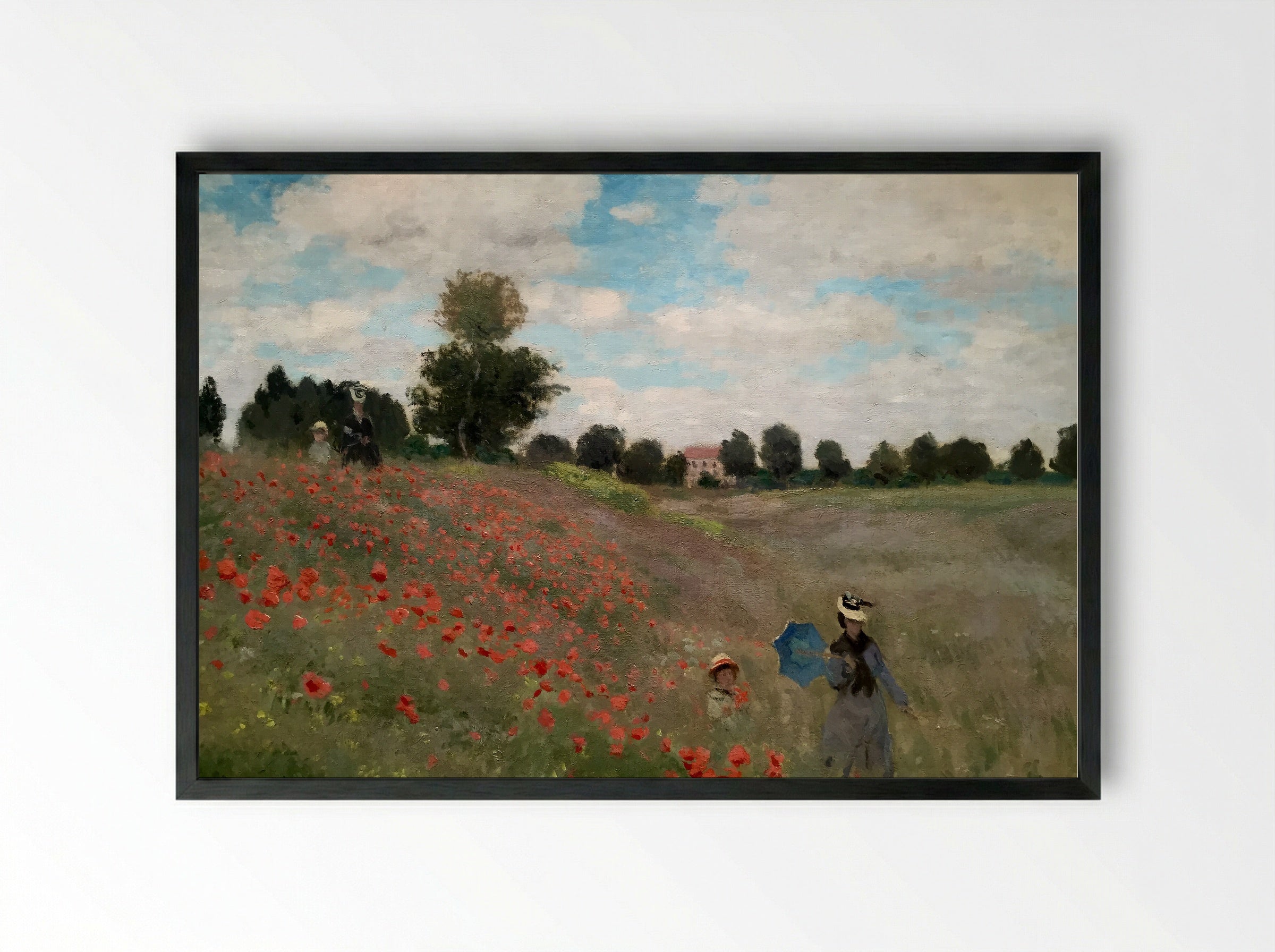 Wild Poppies, near Argenteuil - Claude Monet - Framed Print Black